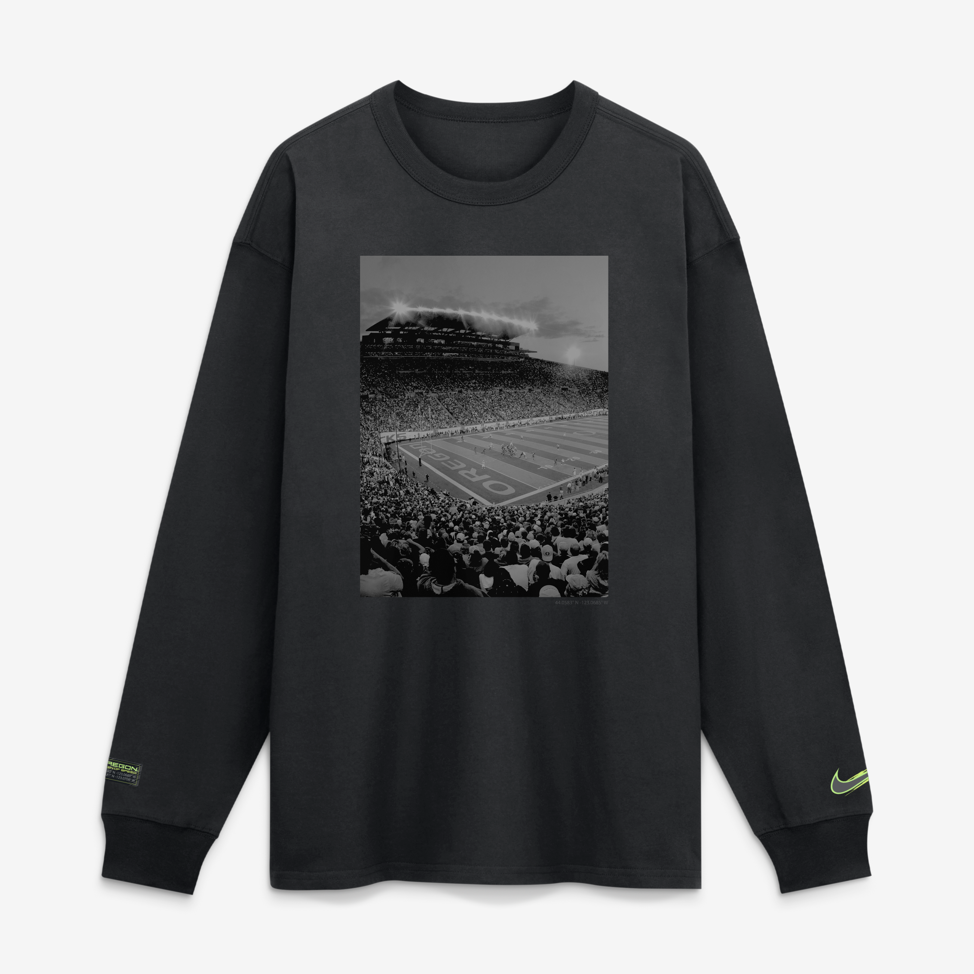 T-shirt à manches longues Nike Max90 Origin of Speed ​​pour homme, noir, Oregon Ducks