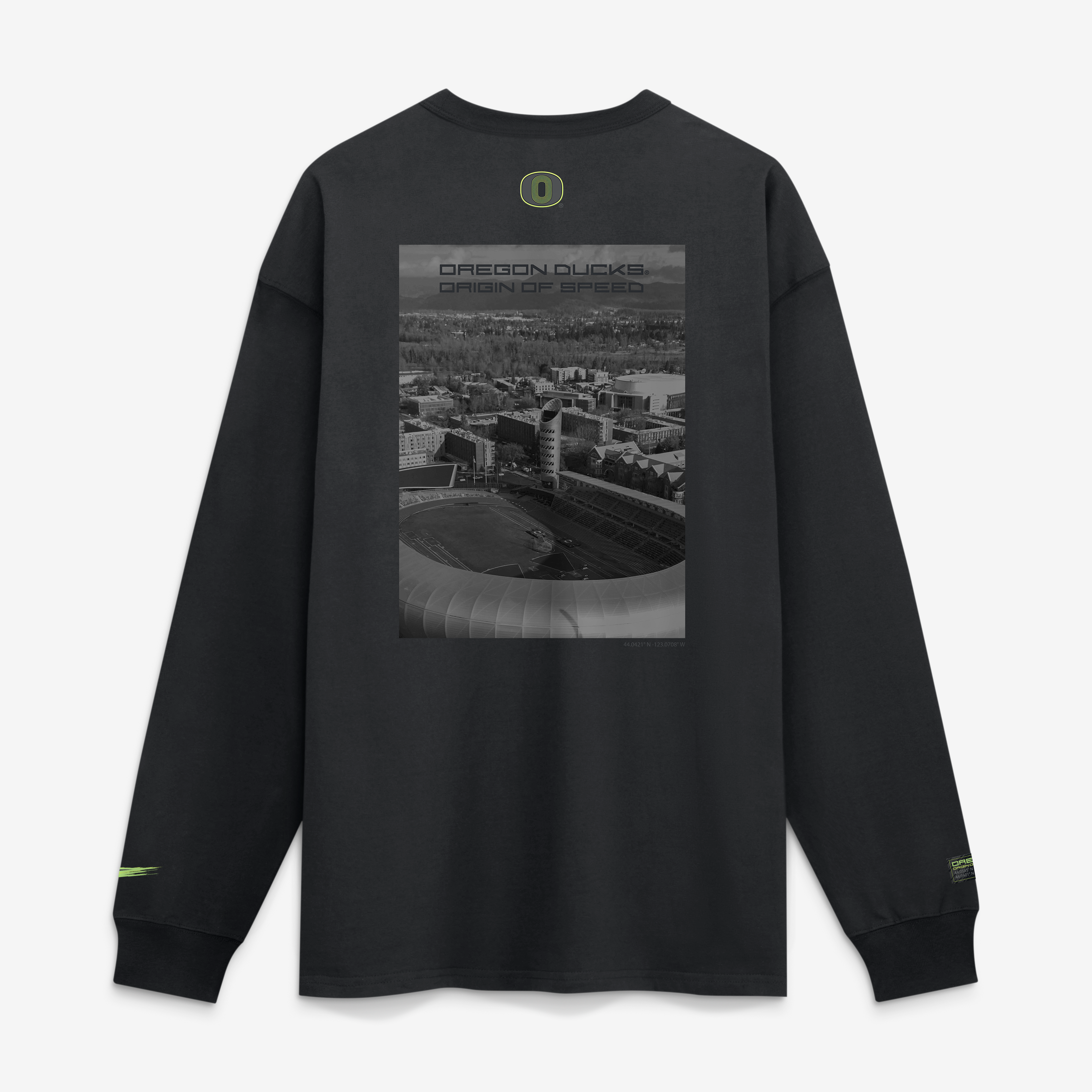 T-shirt à manches longues Nike Max90 Origin of Speed ​​pour homme, noir, Oregon Ducks