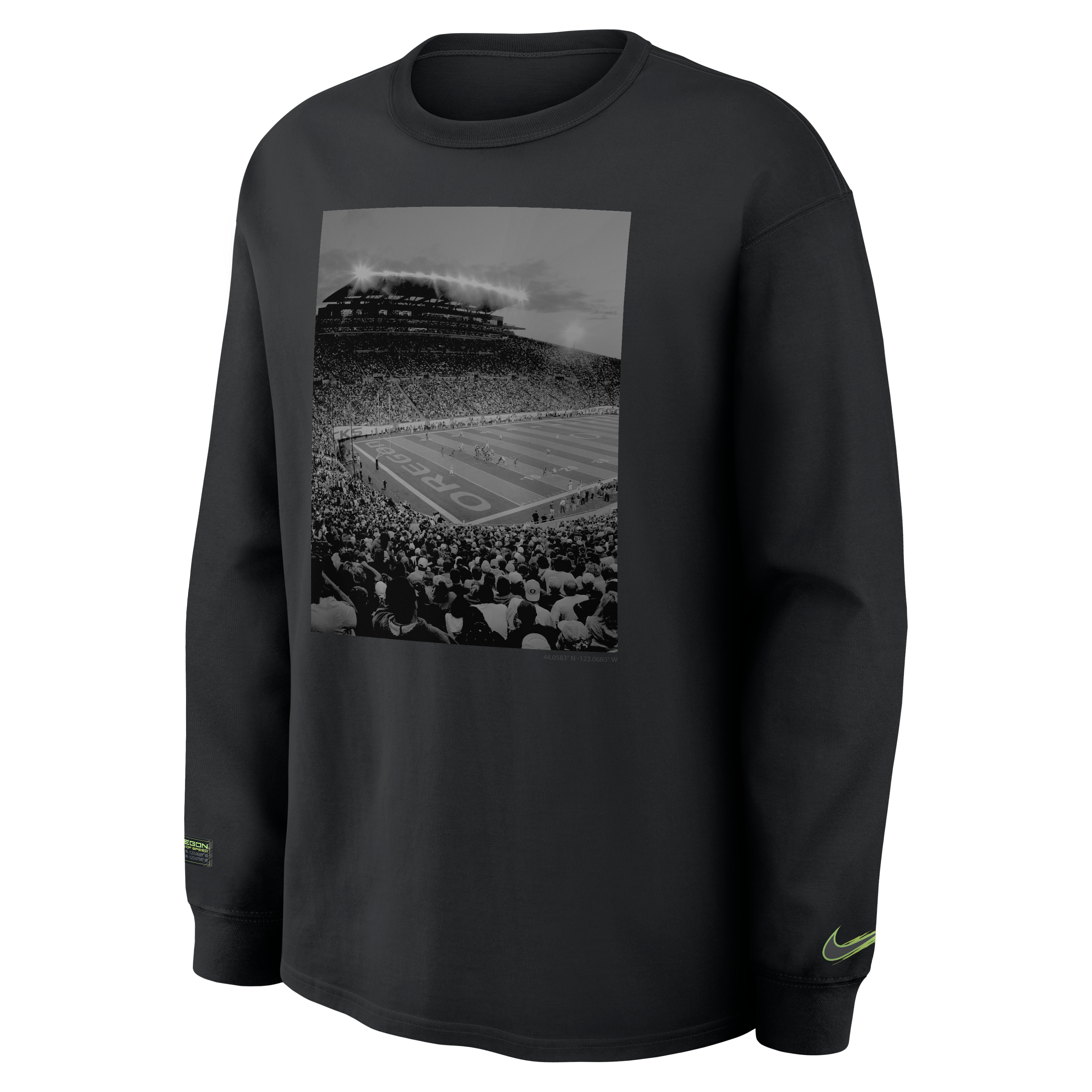T-shirt à manches longues Nike Max90 Origin of Speed ​​pour homme, noir, Oregon Ducks