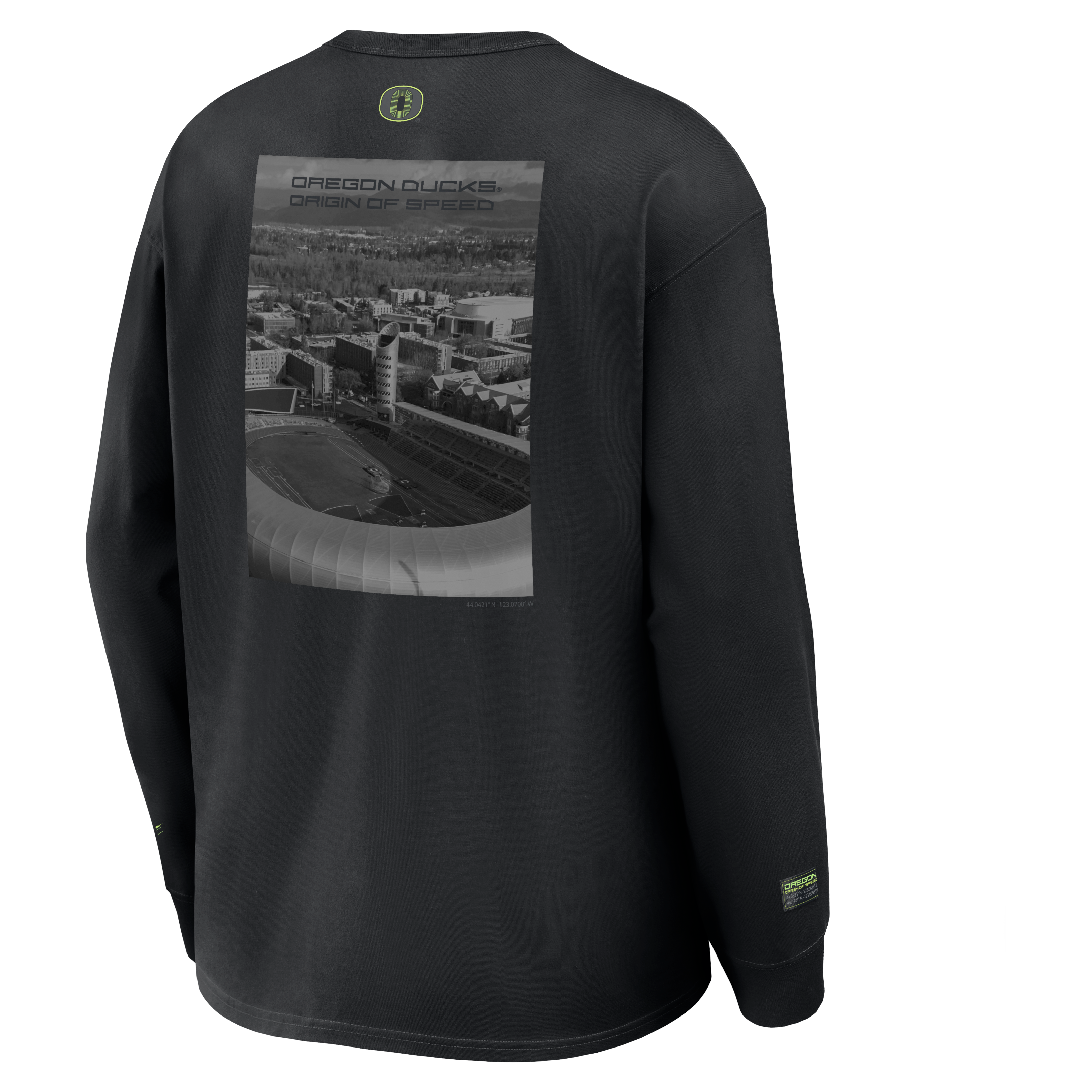 T-shirt à manches longues Nike Max90 Origin of Speed ​​pour homme, noir, Oregon Ducks