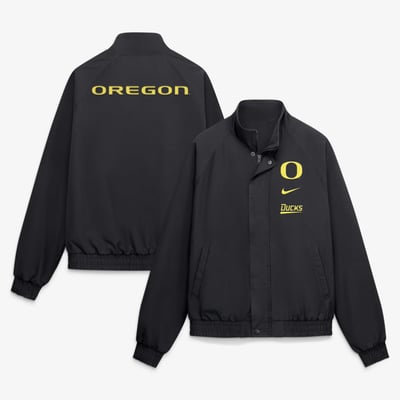  Oregon Ducks Nike Primetime Club Full-Zip Twill Jacket - Black