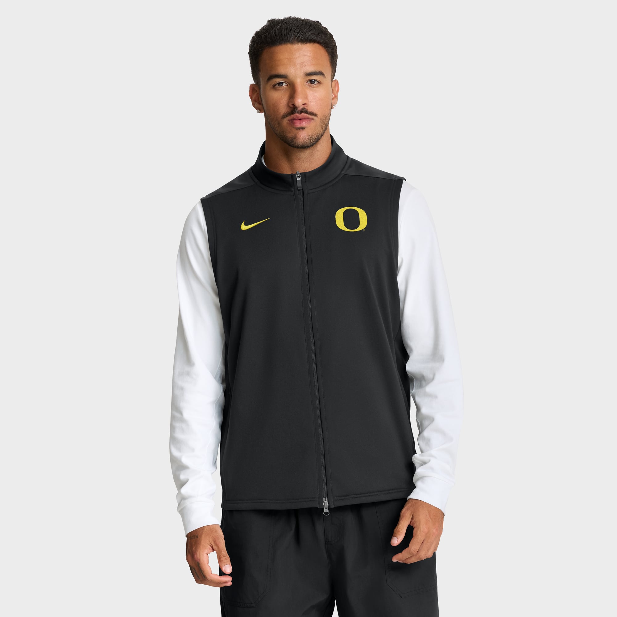 Men's Nike Black Oregon Ducks Primetime Victory Therma-FIT Full-Zip Vest