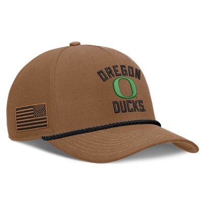 Oregon Ducks Nike 2026 Military Appreciation Rope Rise Adjustable Hat - Brown