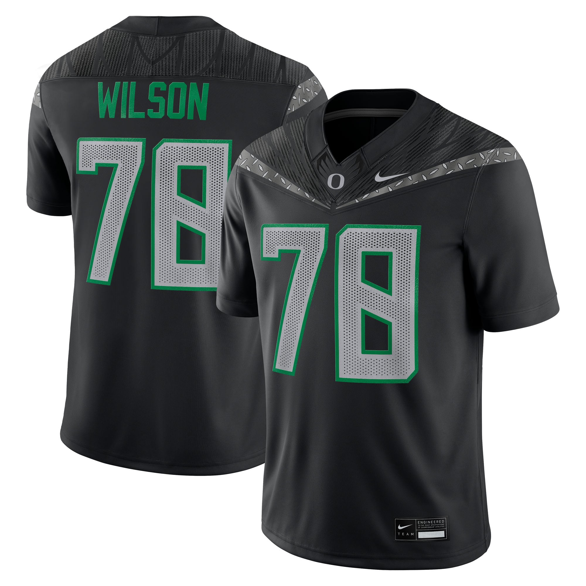 Men's Nike Gernorris Wilson Black Oregon Ducks Home Game Jersey
