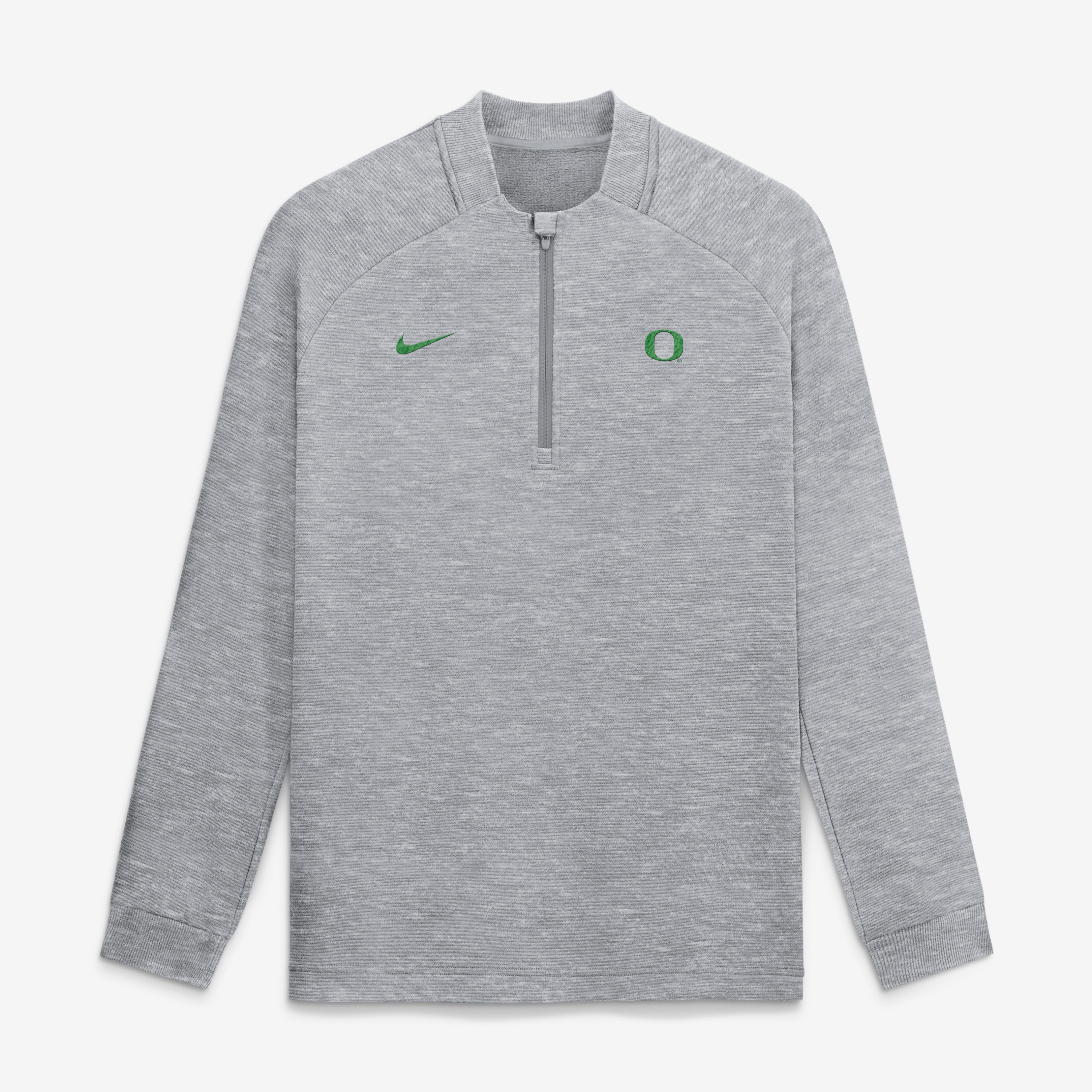 Men's Nike  Gray Oregon Ducks Par Raglan Tri-Blend Therma-FIT Half-Zip Pullover
