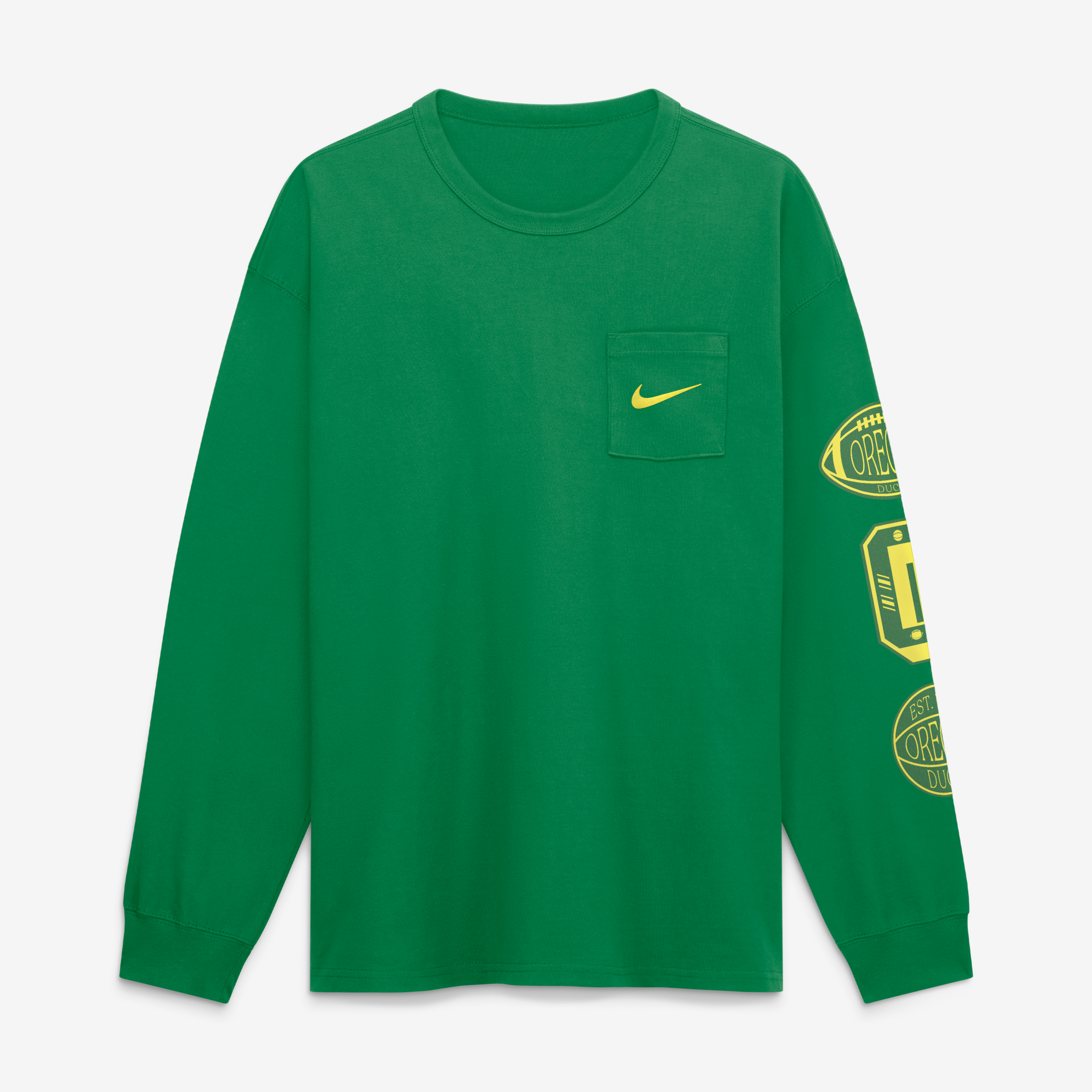 T-shirt à manches longues et poche Nike vert Oregon Ducks pour homme