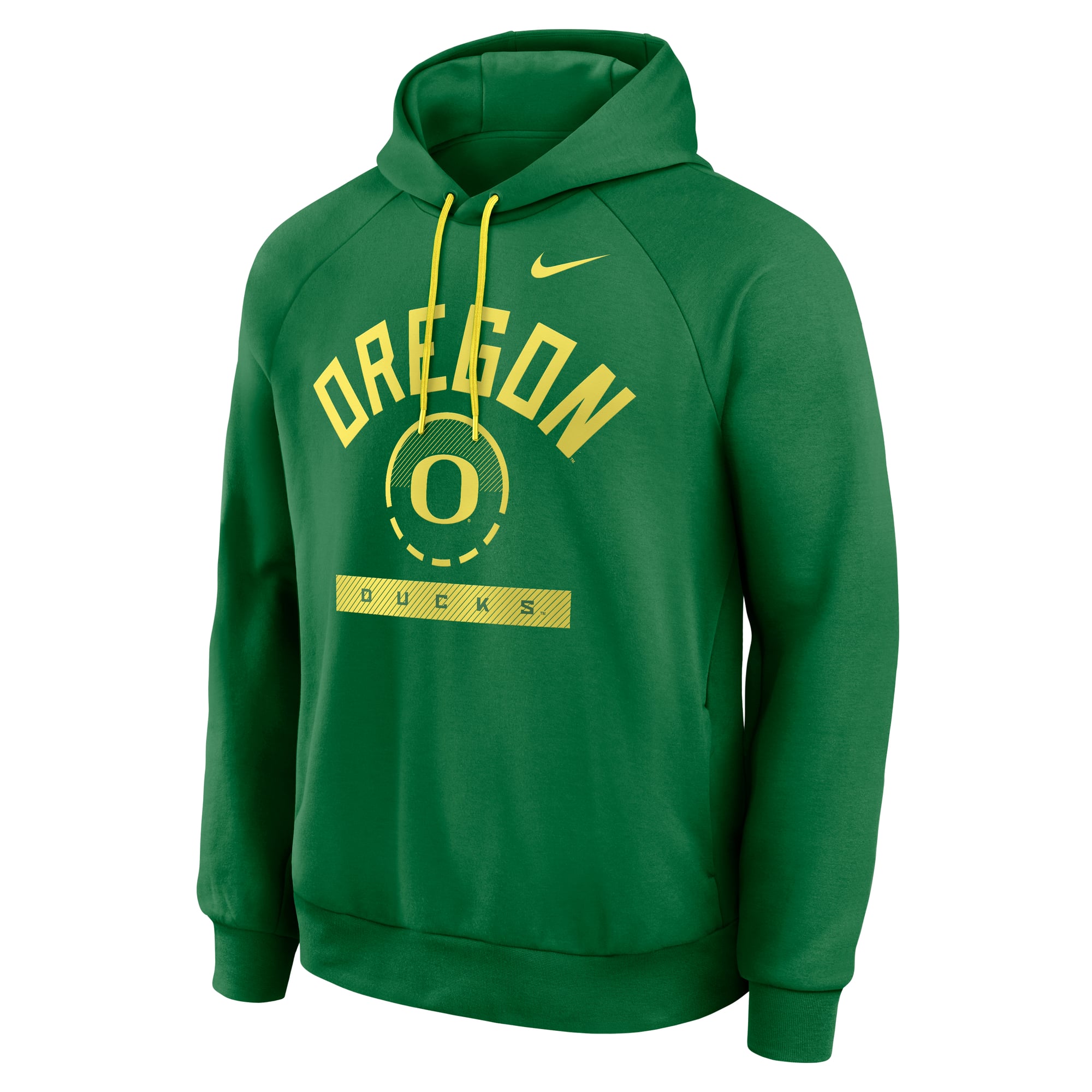 Sweat à capuche raglan en polaire Dri-FIT Nike vert Oregon Ducks Courtside Practice pour homme