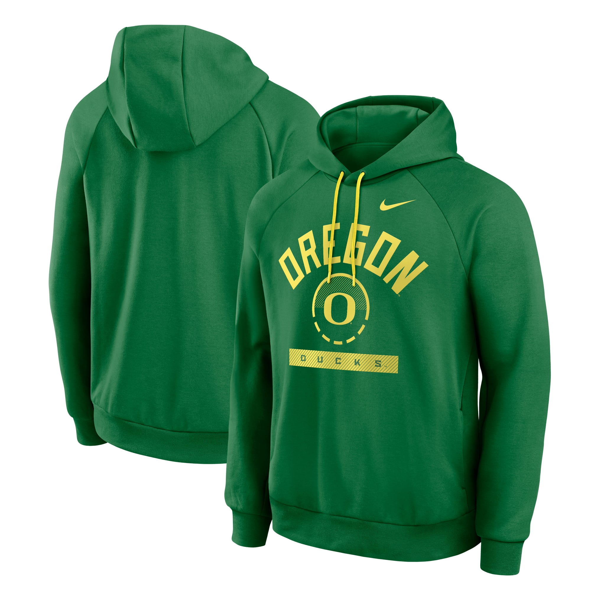 Sweat à capuche raglan en polaire Dri-FIT Nike vert Oregon Ducks Courtside Practice pour homme