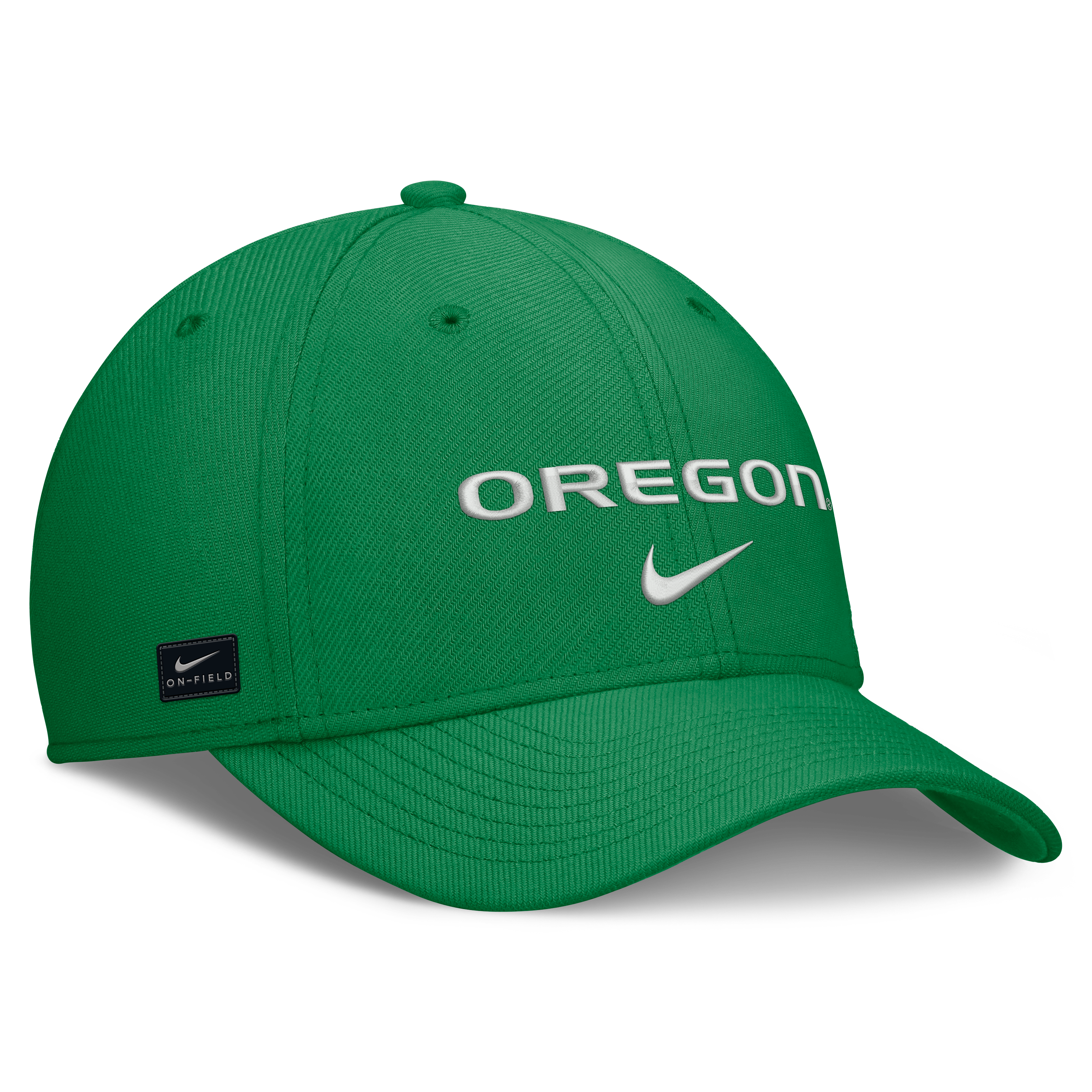 Casquette Nike verte Oregon Ducks Rise On-Field SwooshFlex Dri-FIT Flex pour homme
