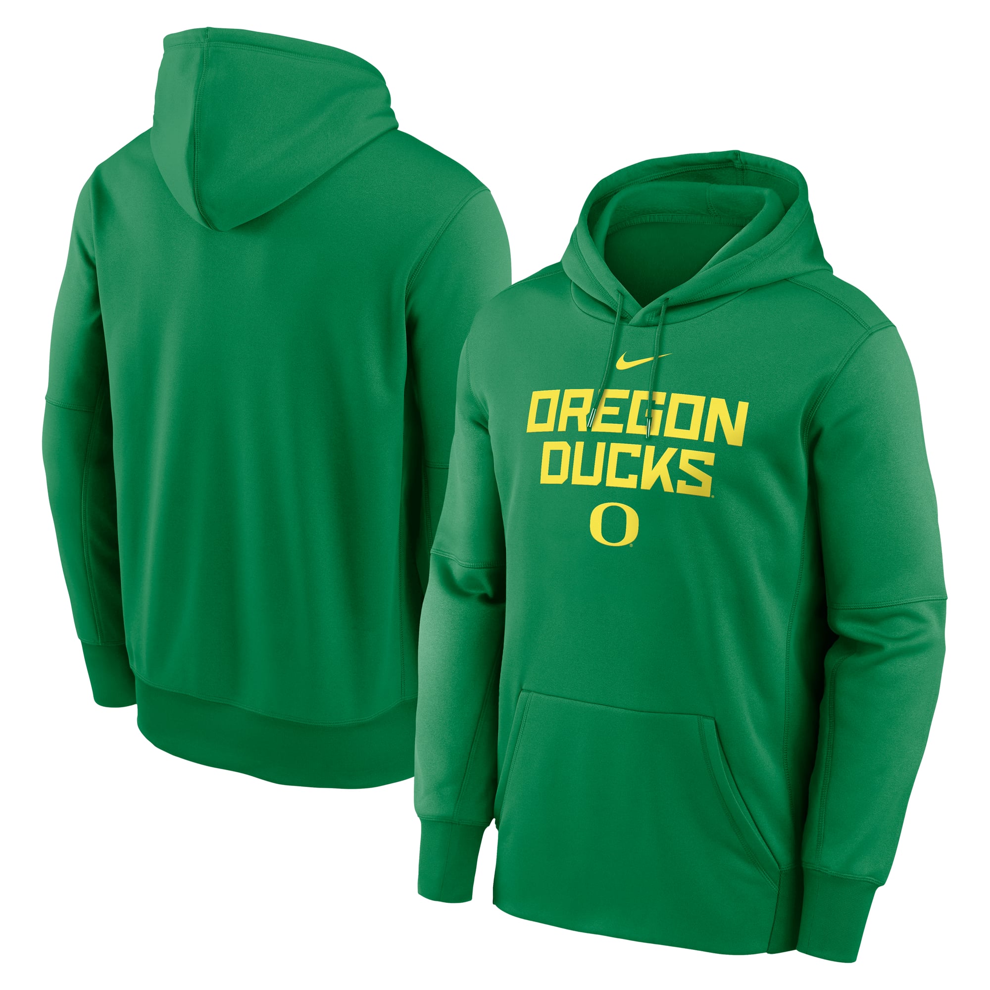 Men's Nike Green Oregon Ducks Team Stacked Performance Pullover Hoodie