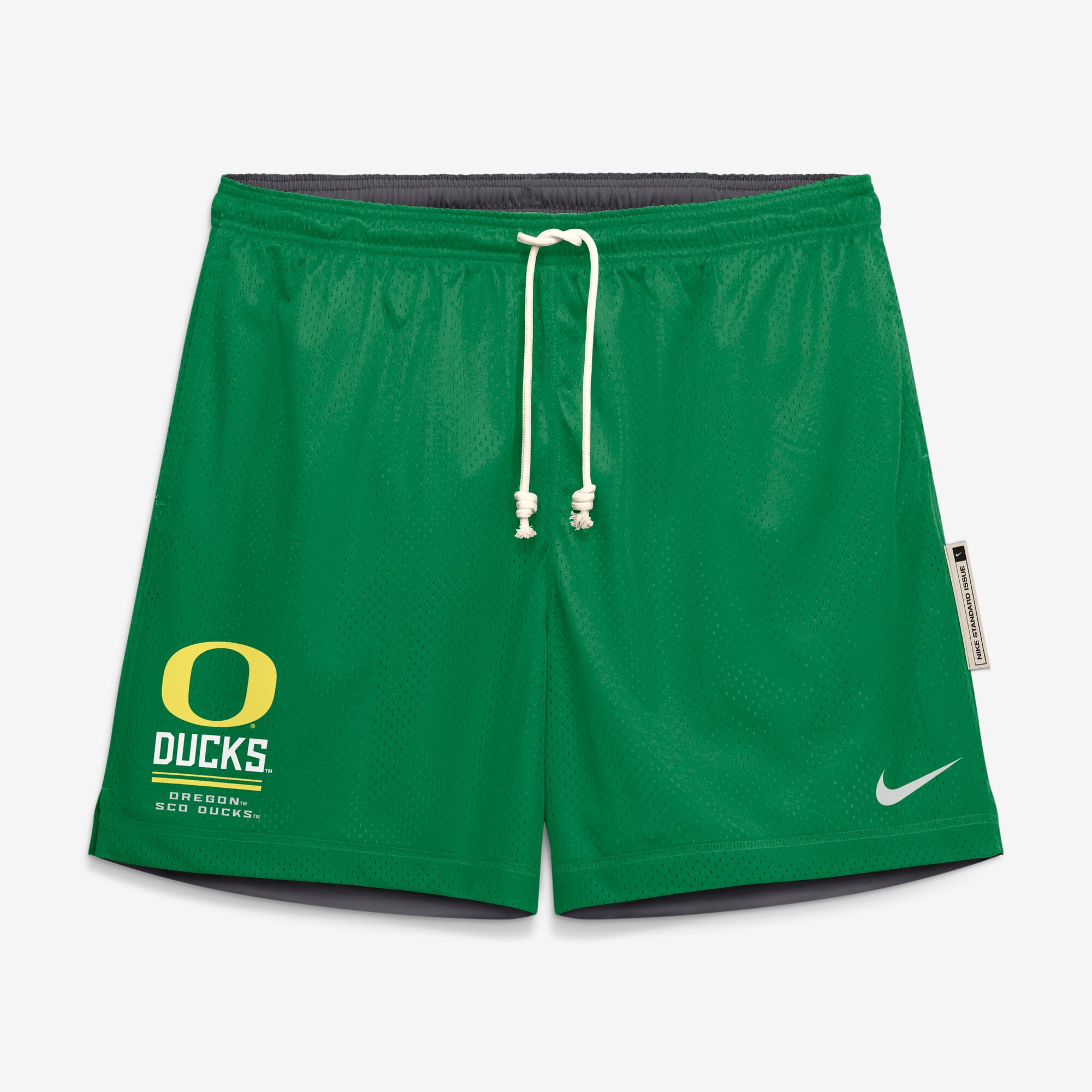 Short réversible Dri-FIT Nike vert/anthracite Oregon Ducks 2026 Sideline Standard Issue pour homme