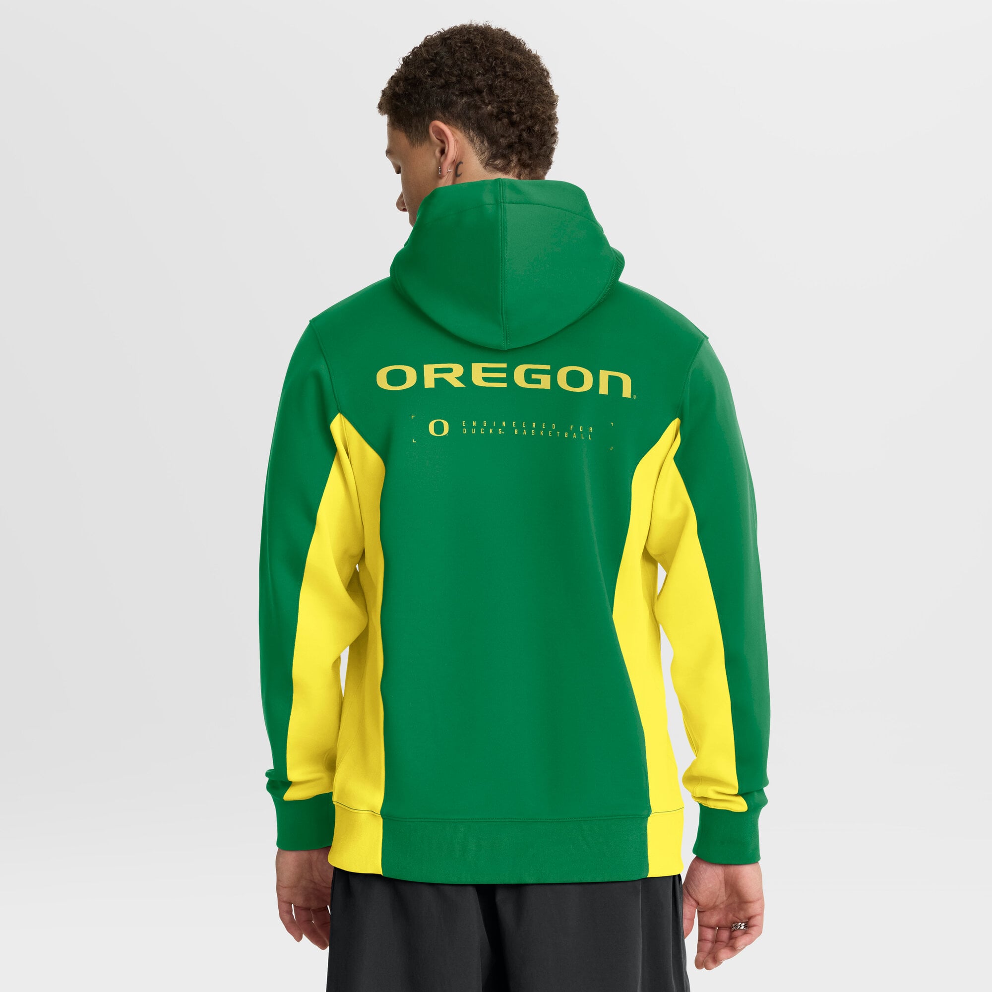 Veste à capuche zippée Nike verte et jaune Oregon Ducks Courtside Game Dri-FIT pour homme