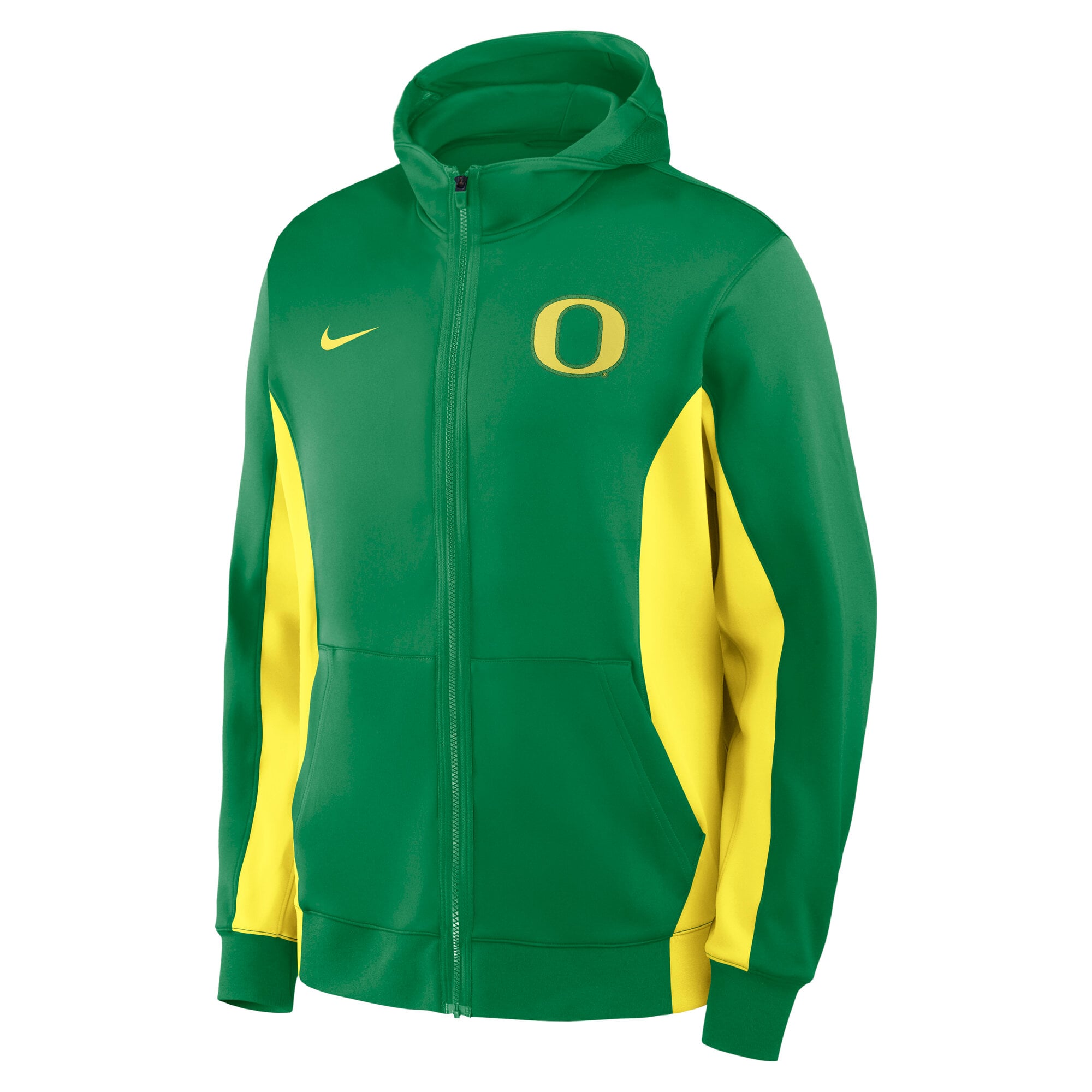 Veste à capuche zippée Nike verte et jaune Oregon Ducks Courtside Game Dri-FIT pour homme