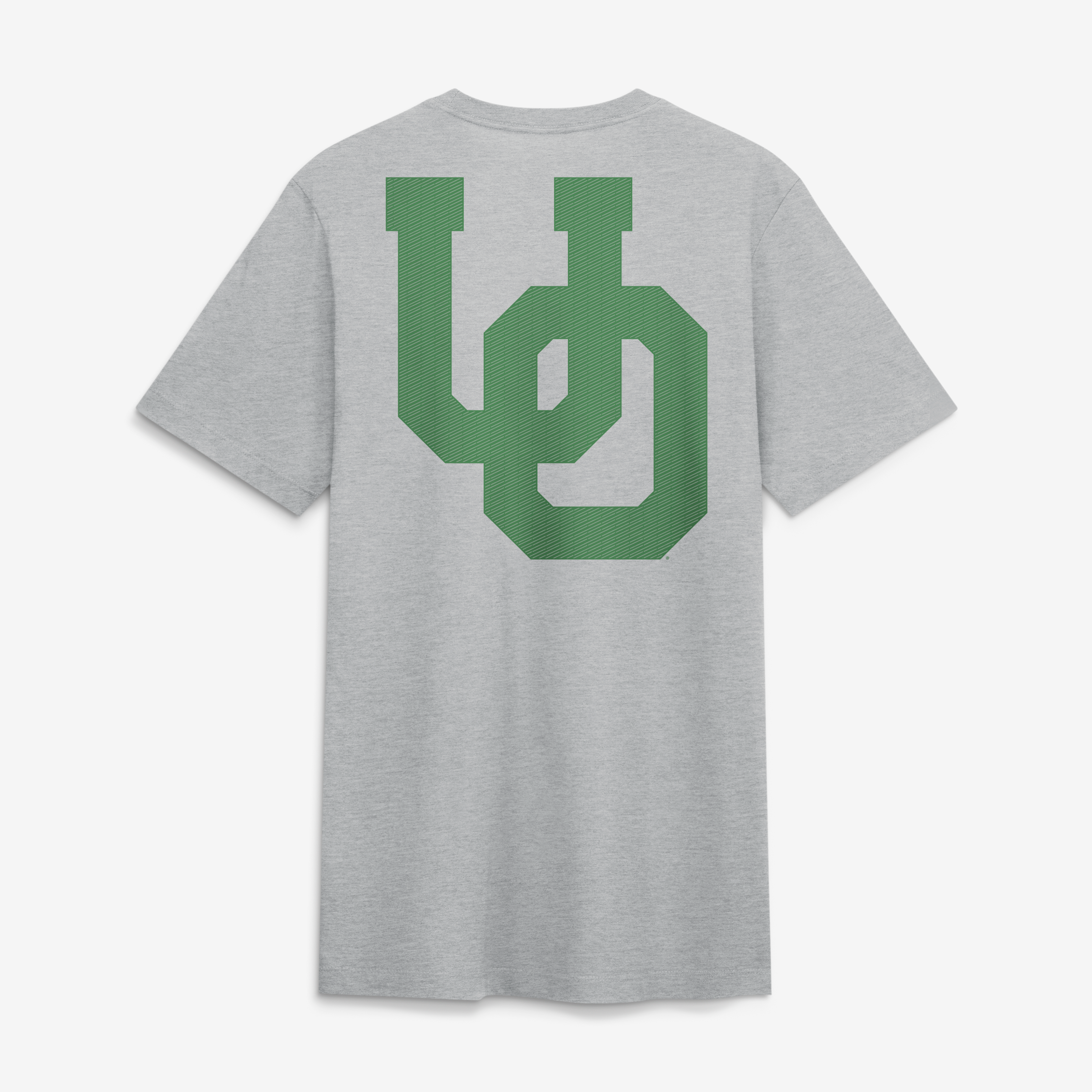 T-shirt Nike Legacy Tri-Blend pour homme, gris chiné, avec logo Arch des Oregon Ducks.