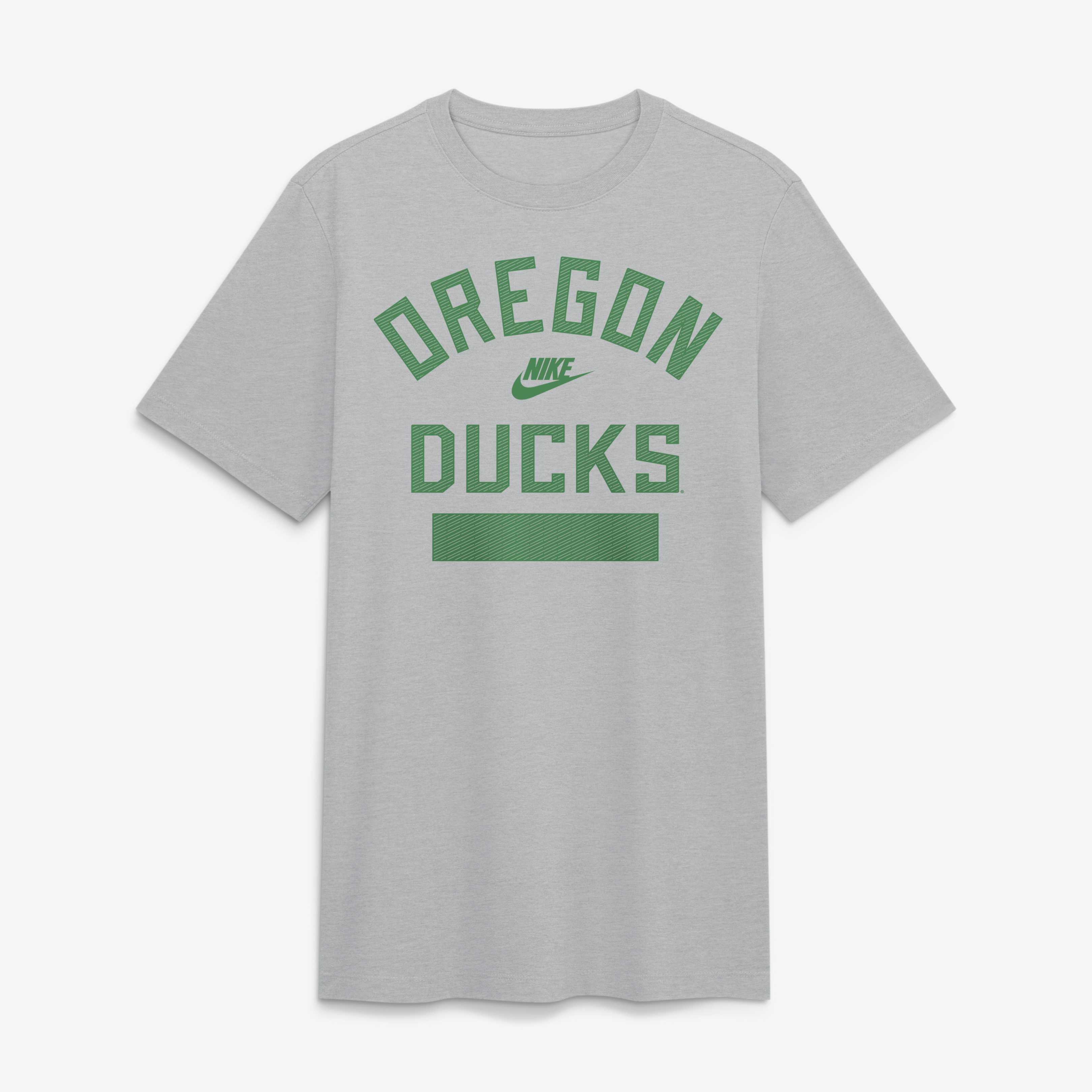 T-shirt Nike Legacy Tri-Blend pour homme, gris chiné, avec logo Arch des Oregon Ducks.