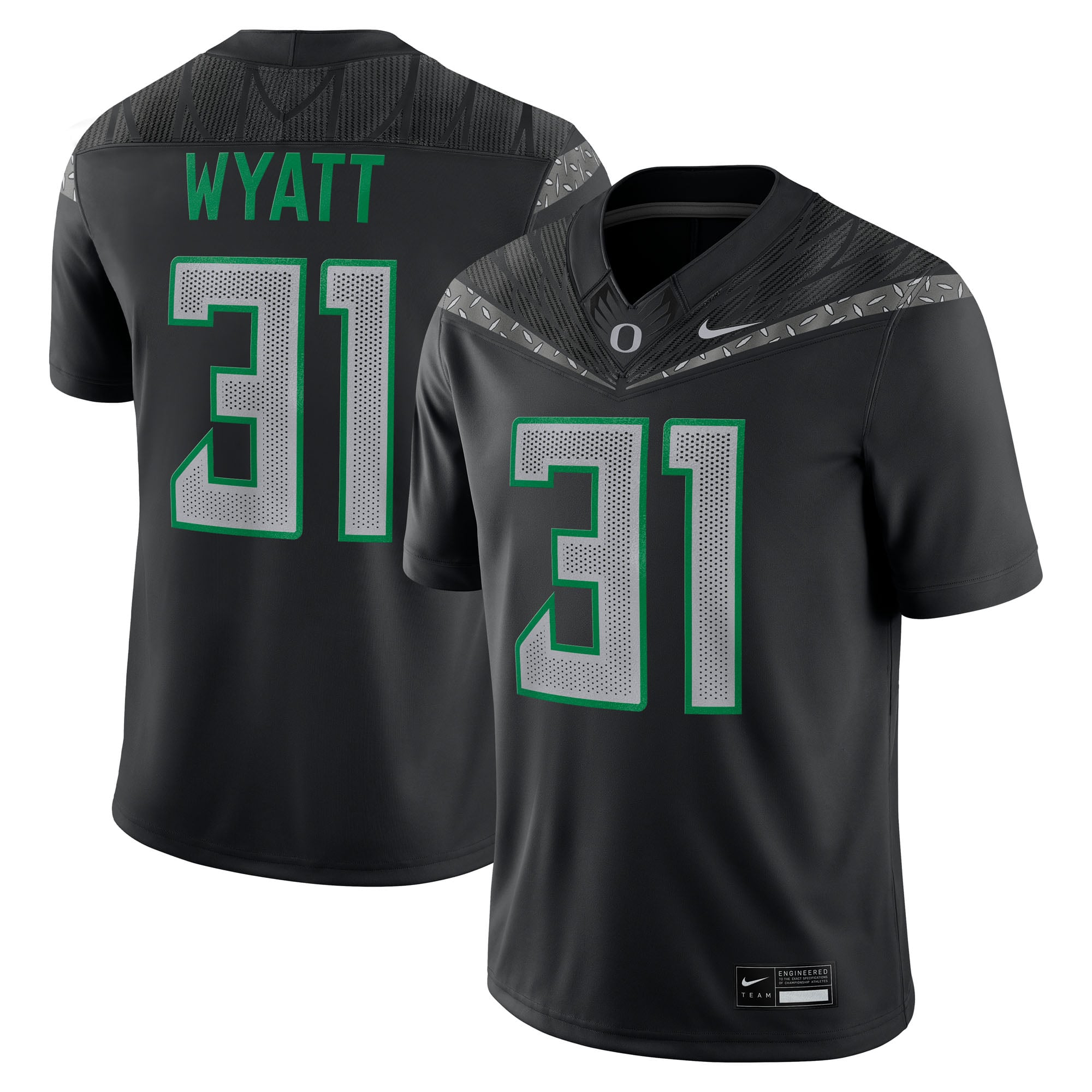Men's Nike Nasir Wyatt Black Oregon Ducks Home Game Jersey