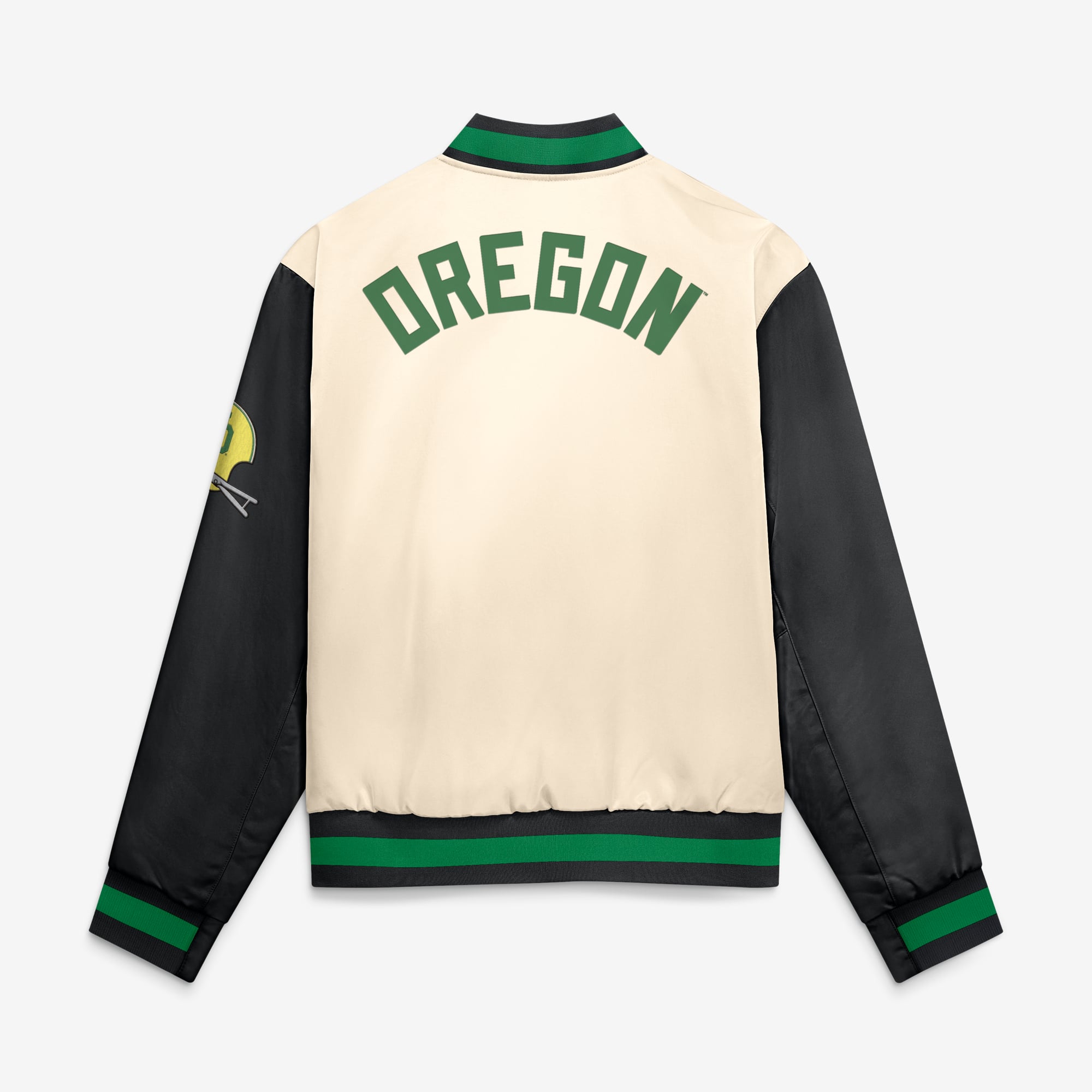 Men's Nike  Natural/Black Oregon Ducks Legacy Full-Snap Bomber Jacket