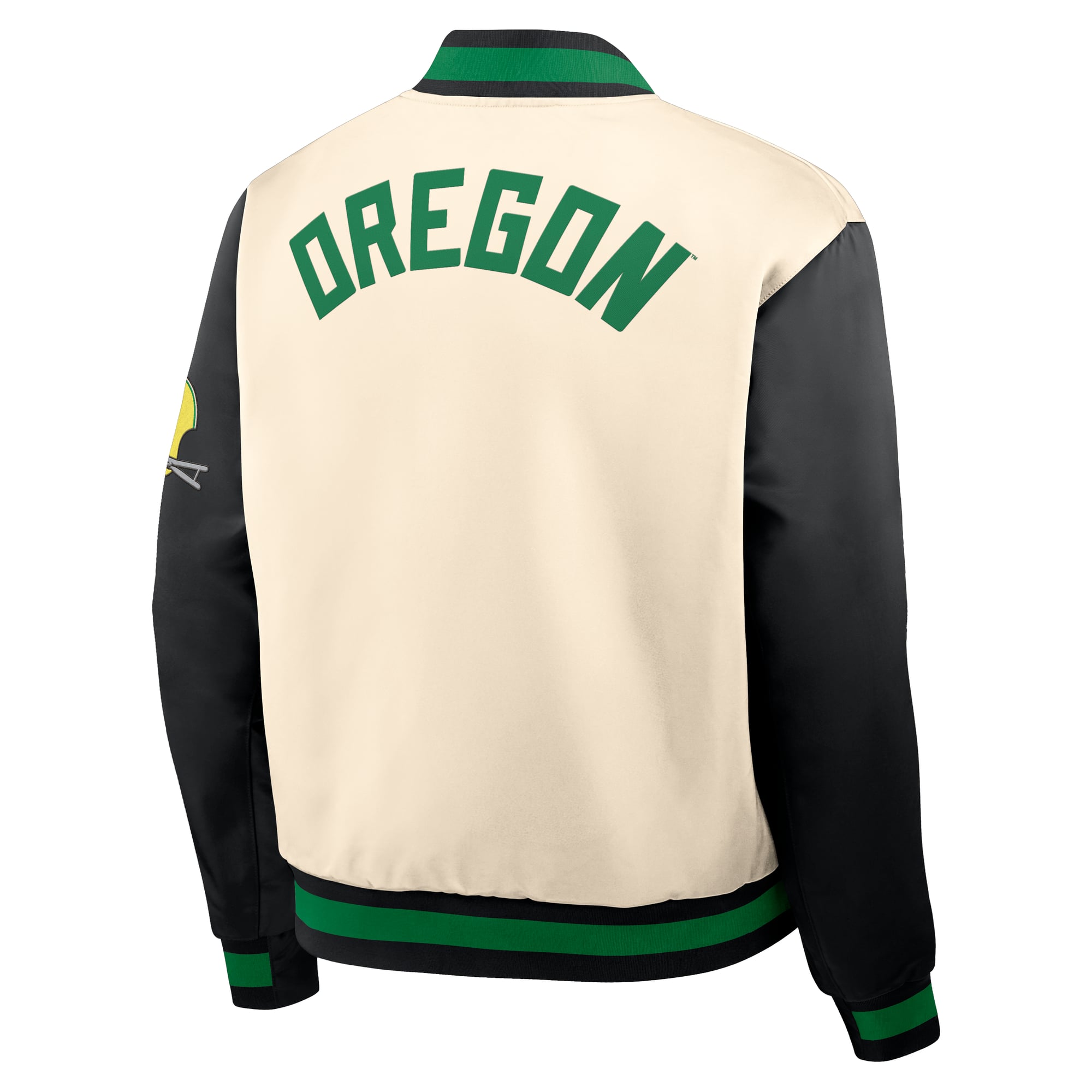 Men's Nike  Natural/Black Oregon Ducks Legacy Full-Snap Bomber Jacket