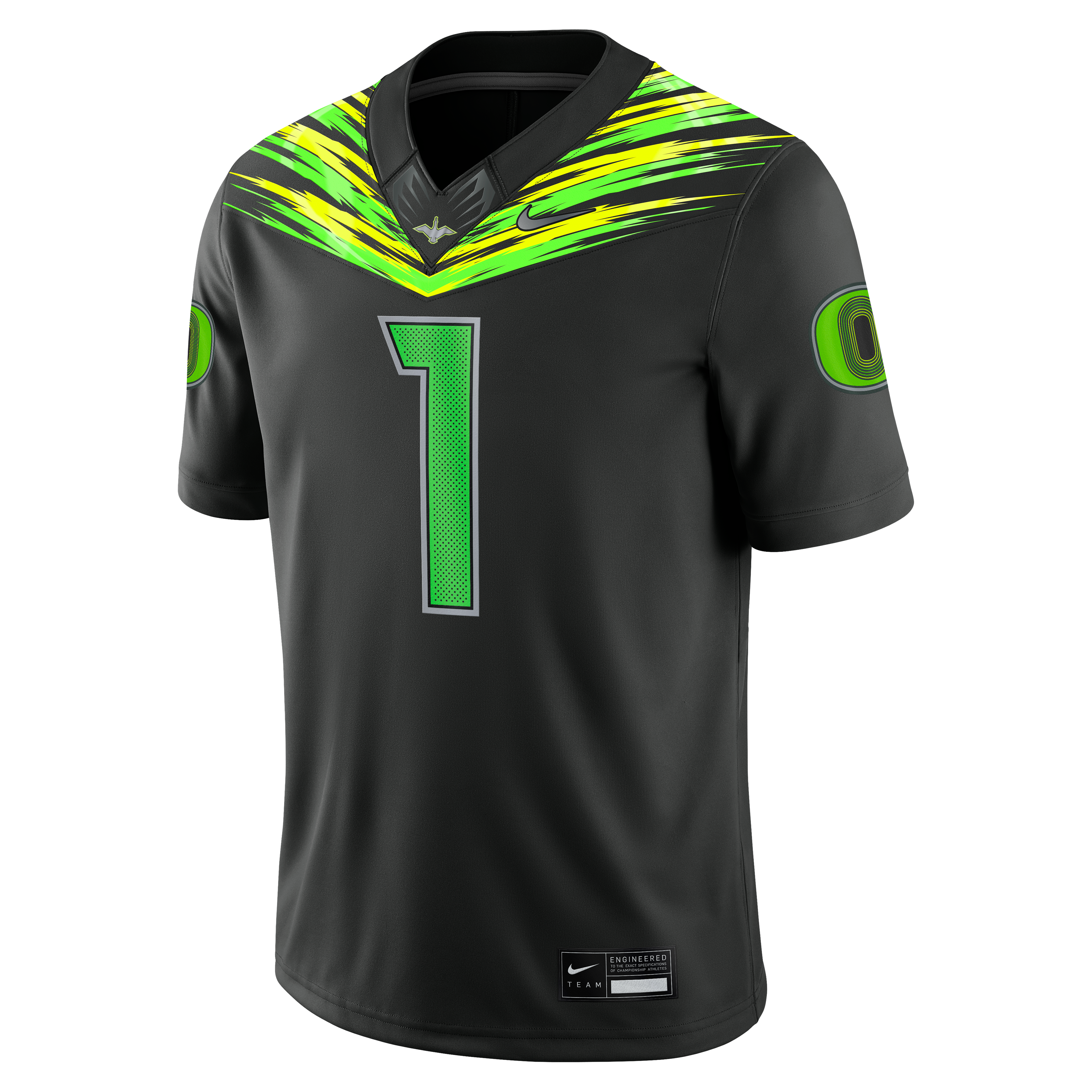 Maillot de match Nike pour homme n° 1 noir Oregon Ducks Origin of Speed