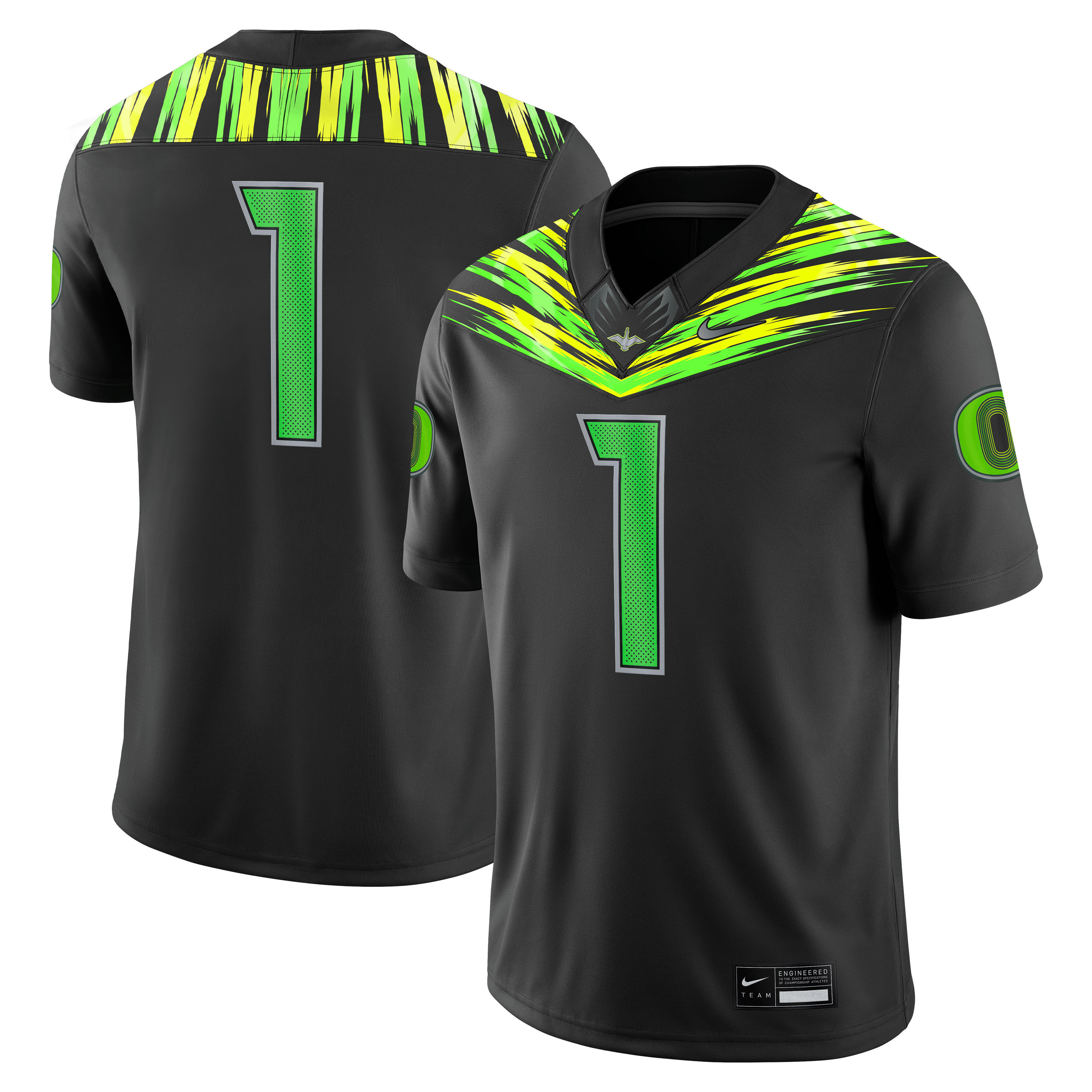 Maillot de match Nike pour homme n° 1 noir Oregon Ducks Origin of Speed