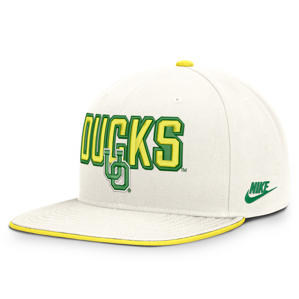 Oregon Ducks Nike Legacy Letter & Mascot Pro Snapback Hat - White