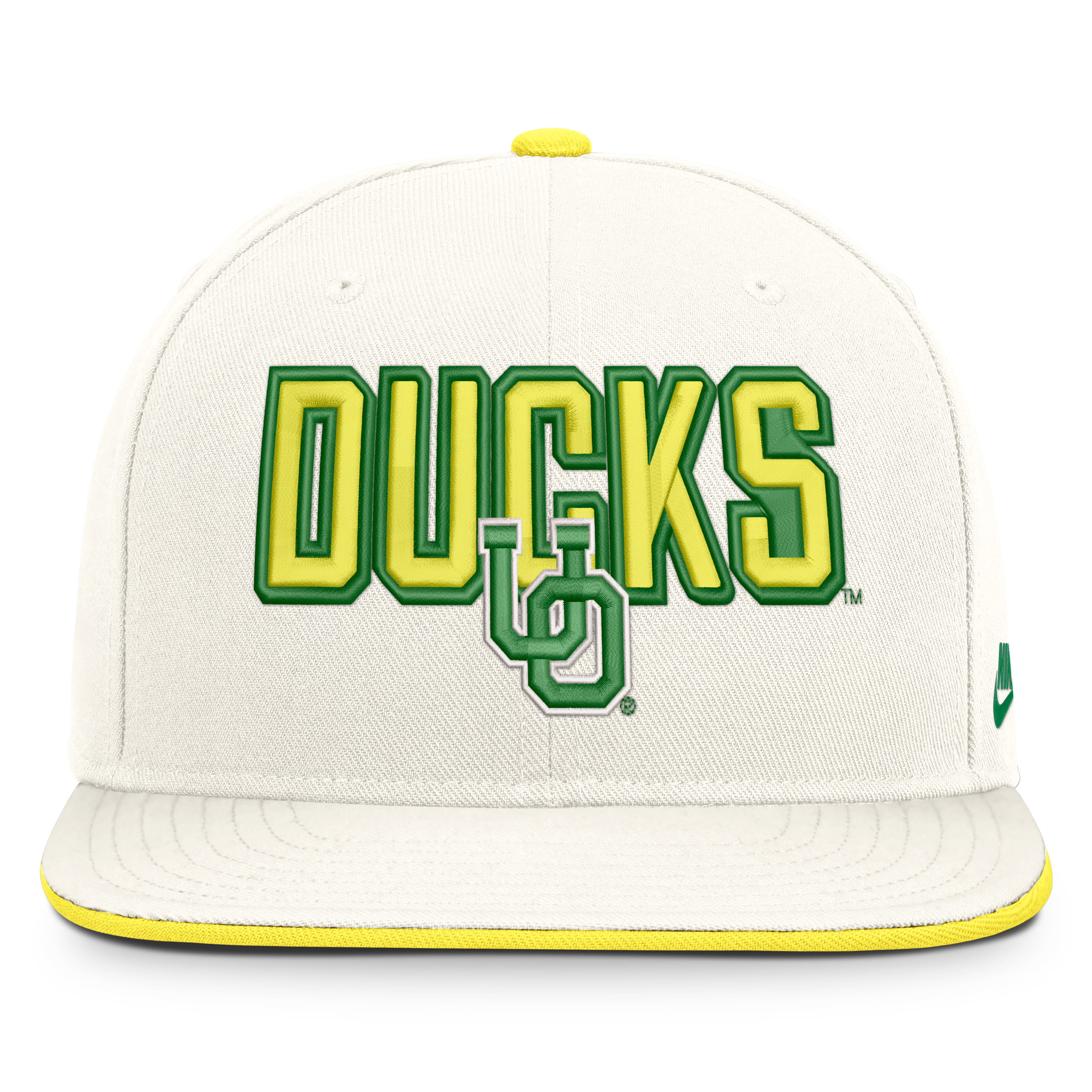 Men's Nike  White Oregon Ducks Legacy Letter & Mascot Pro Snapback Hat