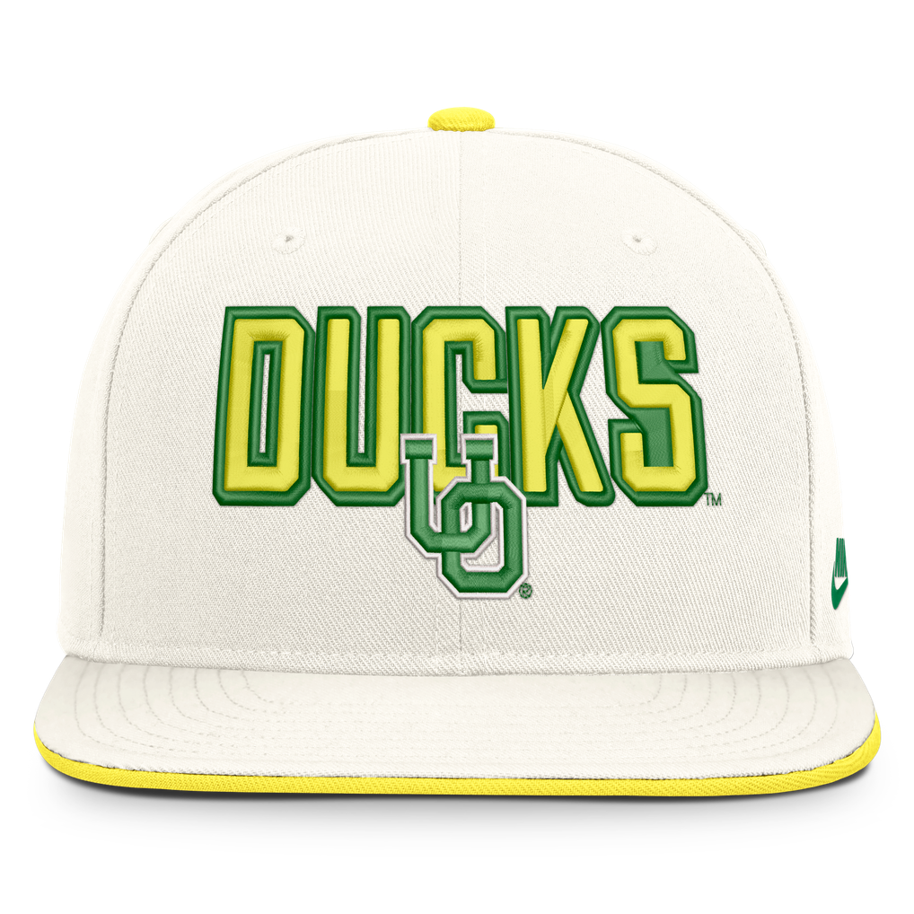 Oregon Ducks Nike Legacy Letter & Mascot Pro Snapback Hat - White