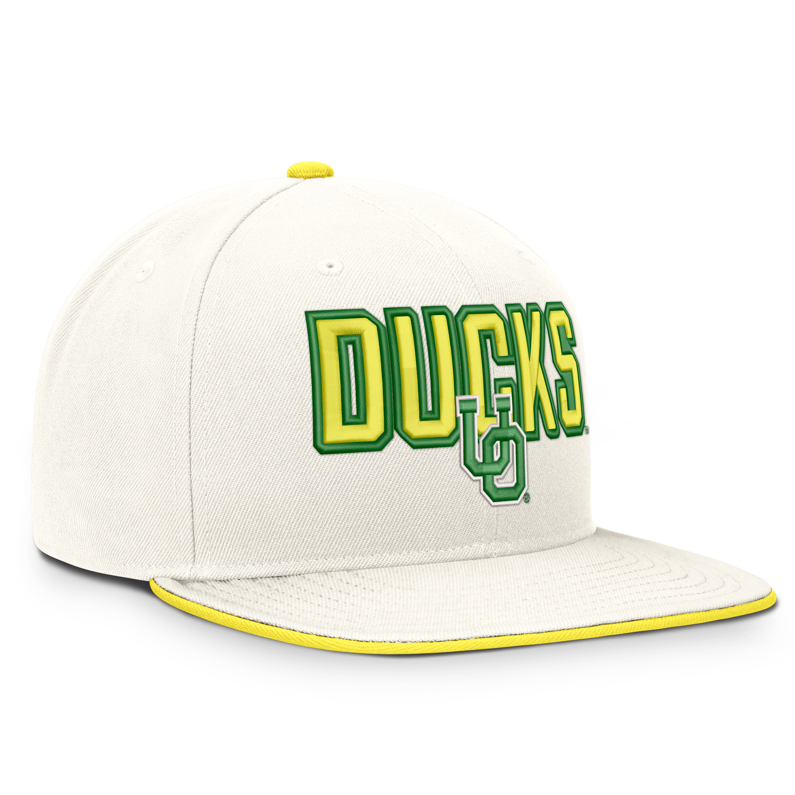 Men's Nike  White Oregon Ducks Legacy Letter & Mascot Pro Snapback Hat