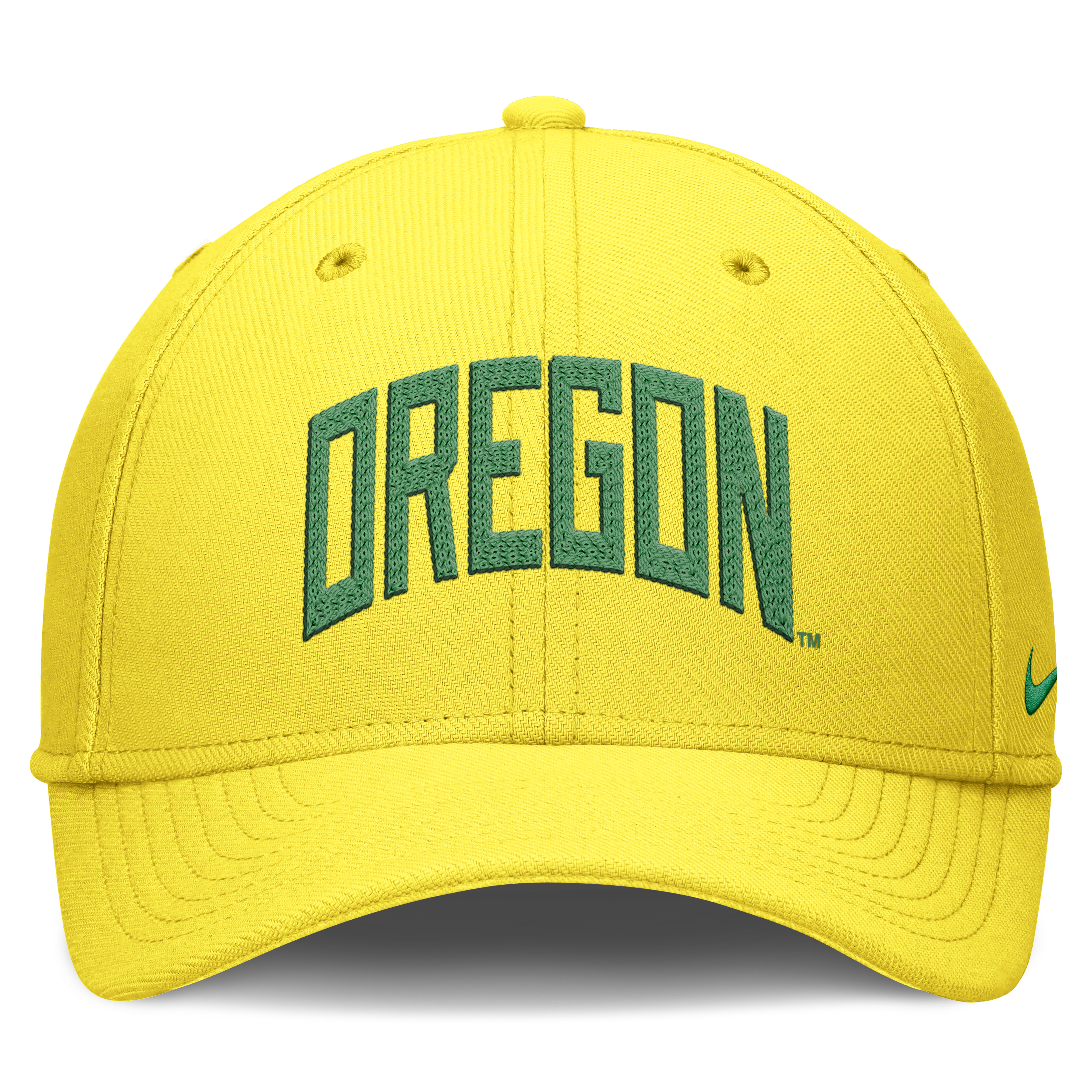 Casquette Nike jaune Oregon Ducks Letter Rise SwooshFlex Dri-FIT pour homme