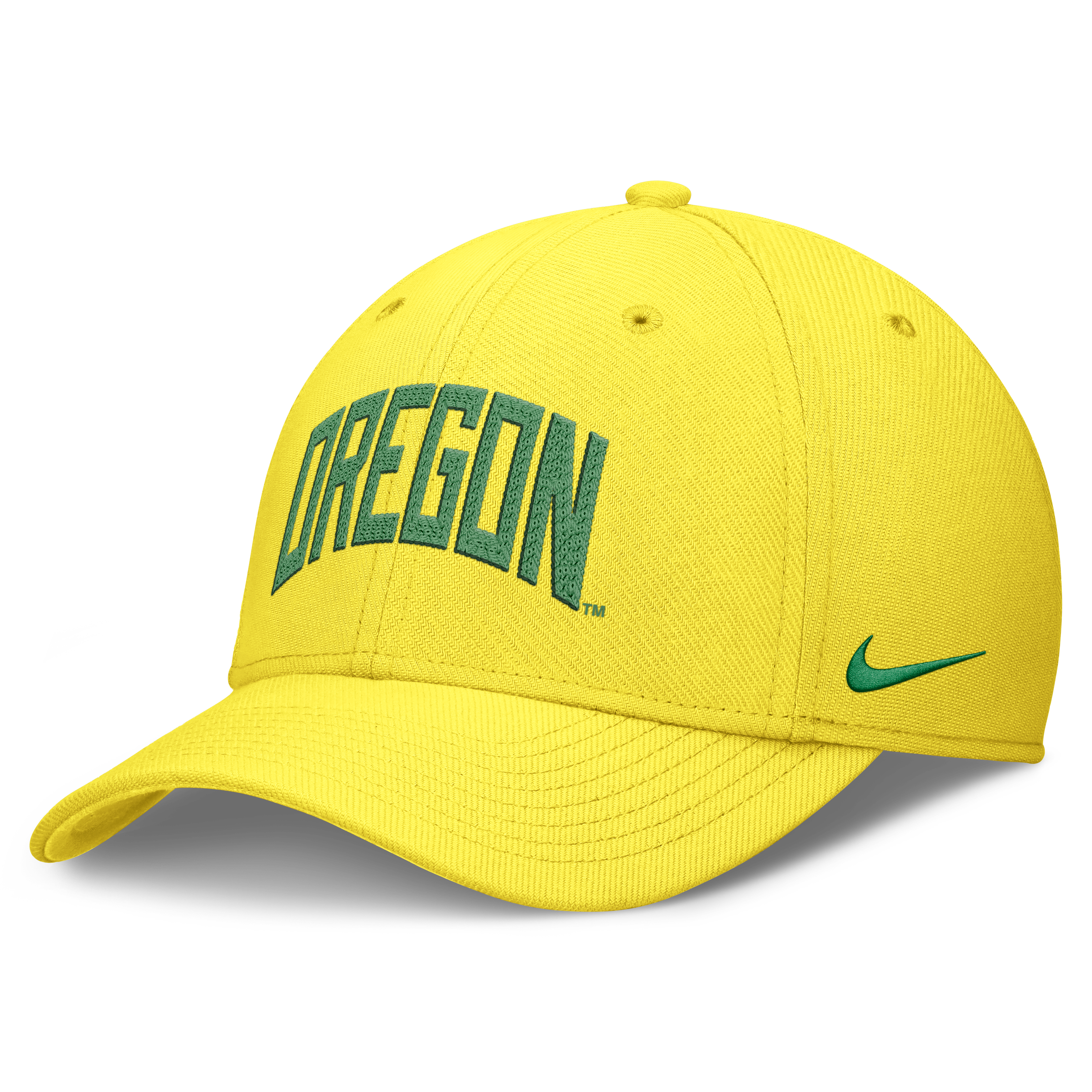 Casquette Nike jaune Oregon Ducks Letter Rise SwooshFlex Dri-FIT pour homme