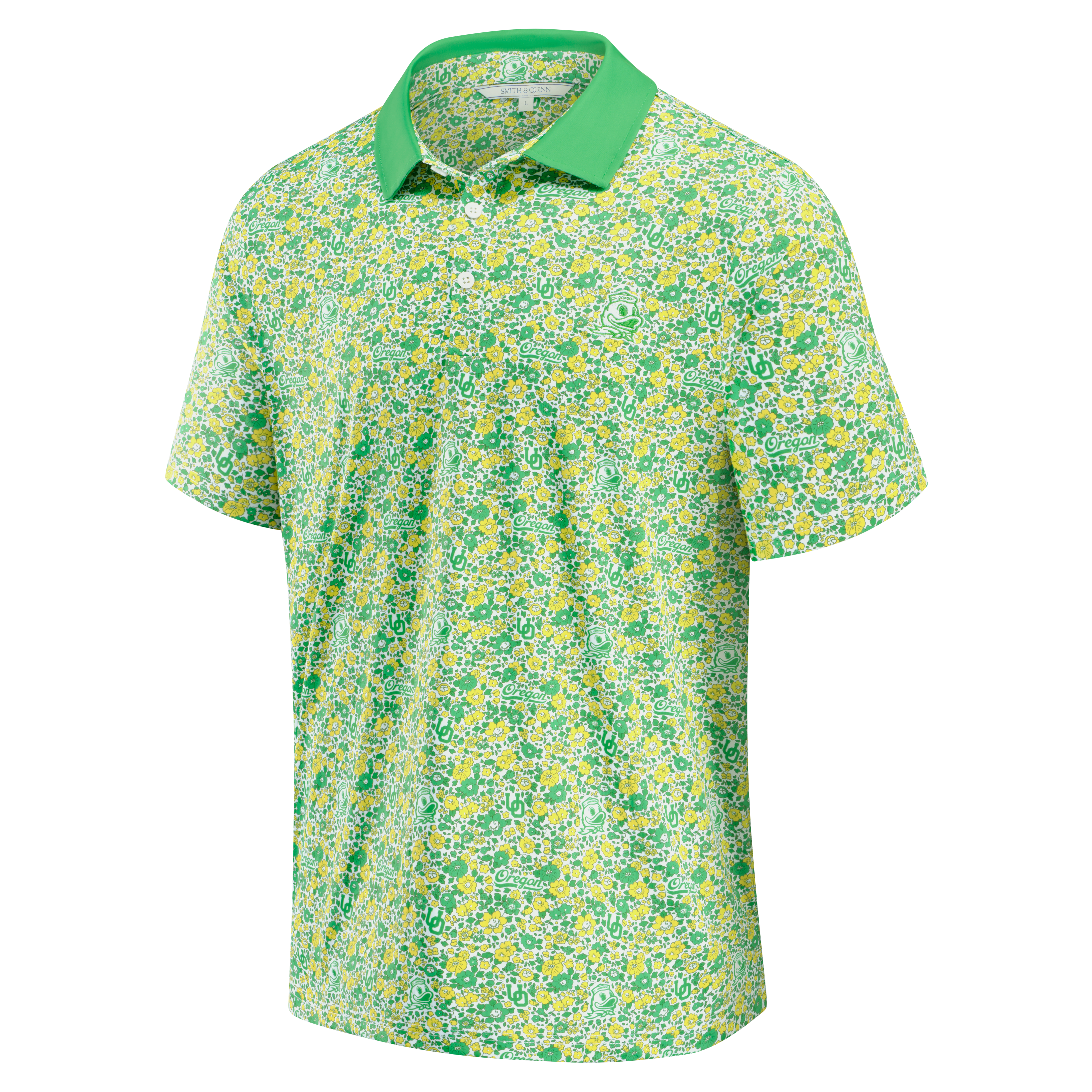 Men's Smith & Quinn Green Oregon Ducks Poppies Teddy Polo