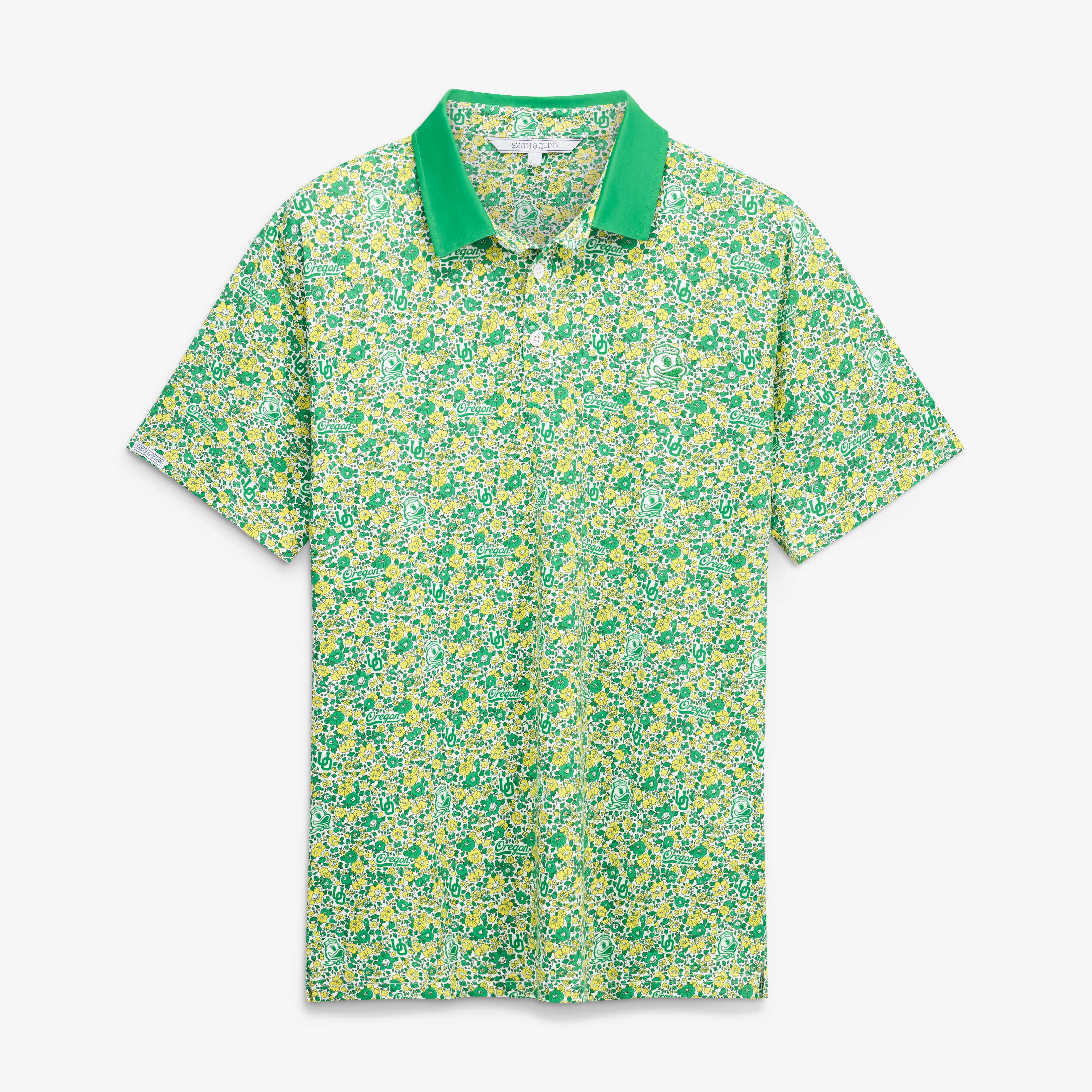 Men's Smith & Quinn Green Oregon Ducks Poppies Teddy Polo