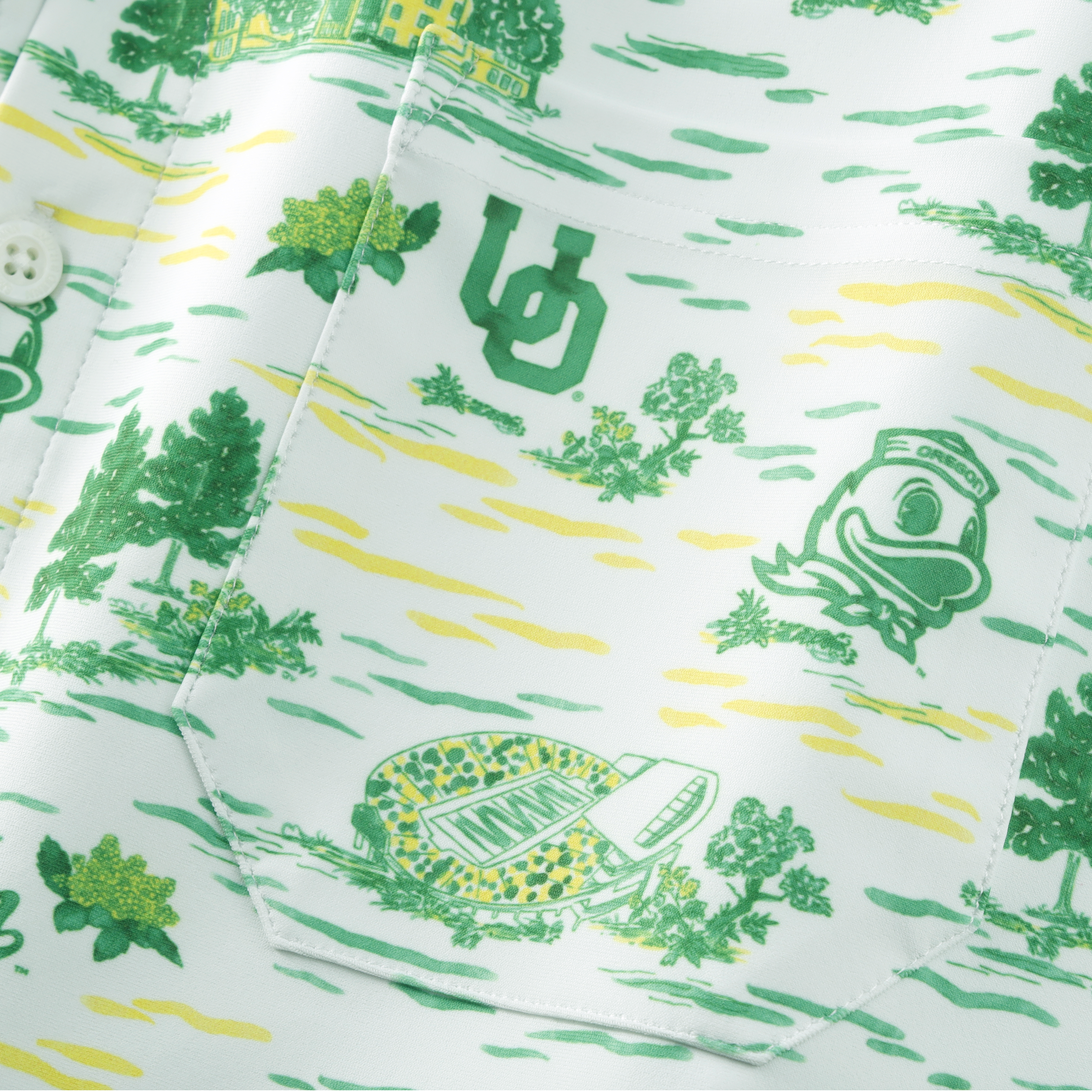 Men's Smith & Quinn White Oregon Ducks Toile Boatyard Button-Up Shirt