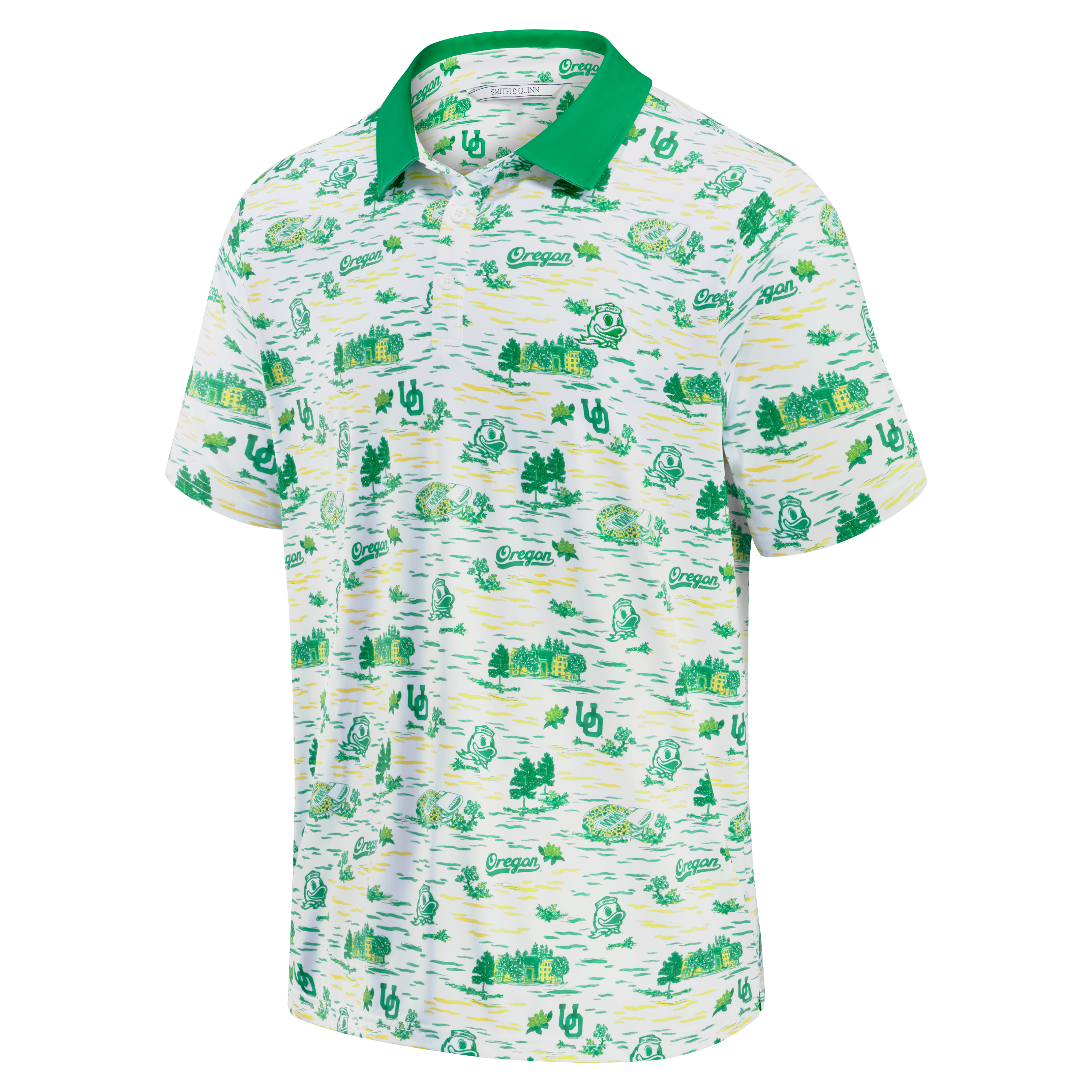 Polo homme Smith & Quinn White Oregon Ducks Toile Teddy