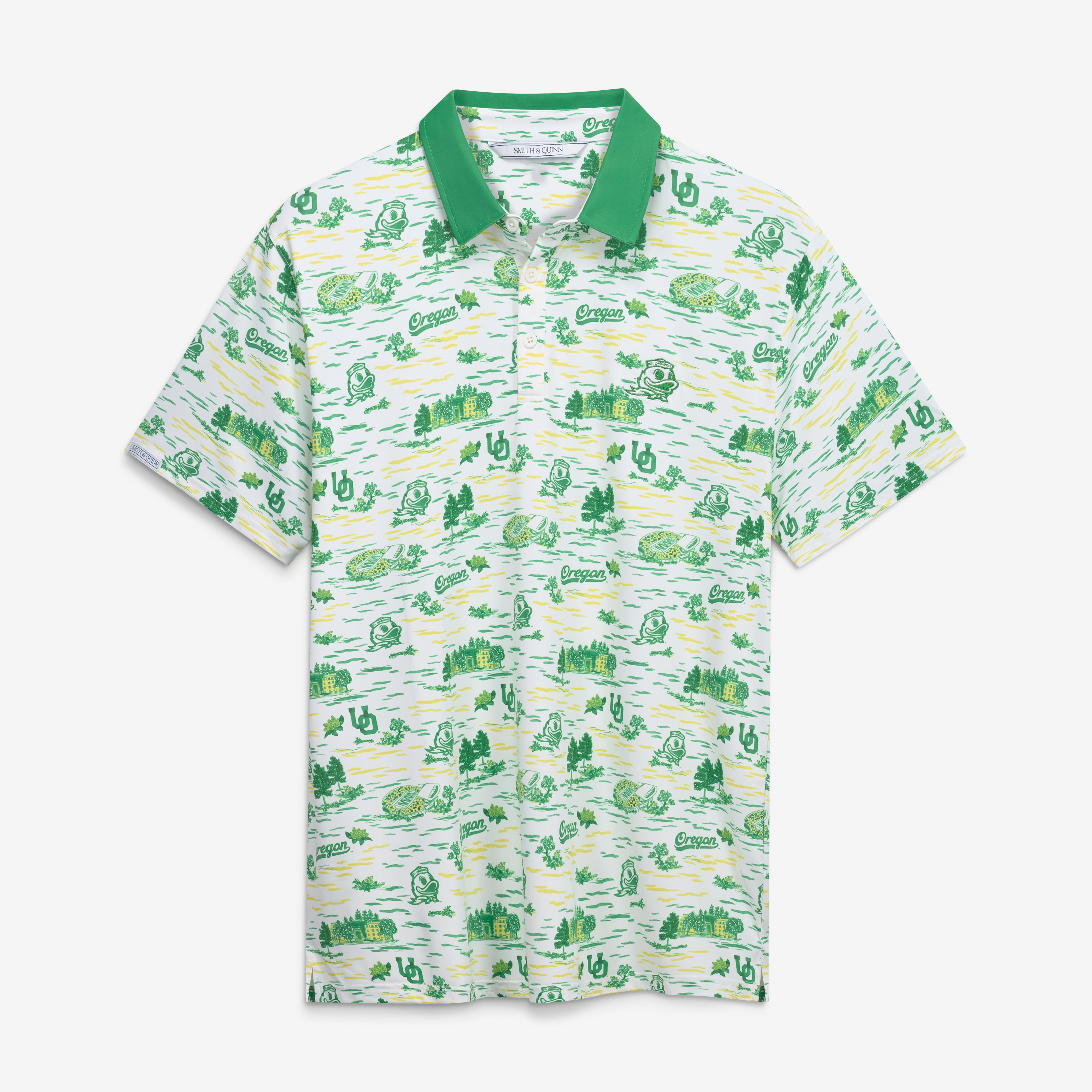 Polo homme Smith & Quinn White Oregon Ducks Toile Teddy