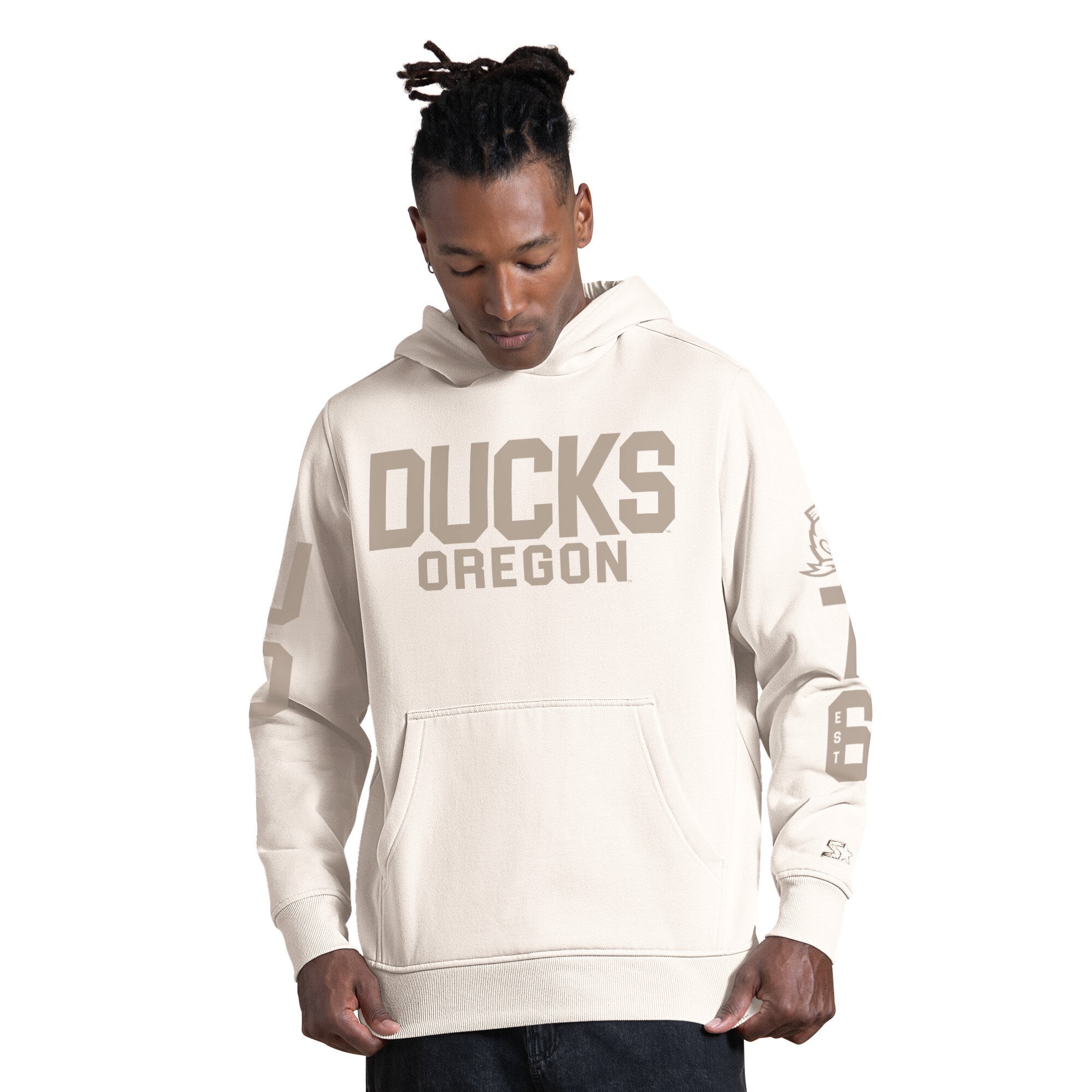 Sweat à capuche Starter Cream pour homme, style vestiaire des Oregon Ducks