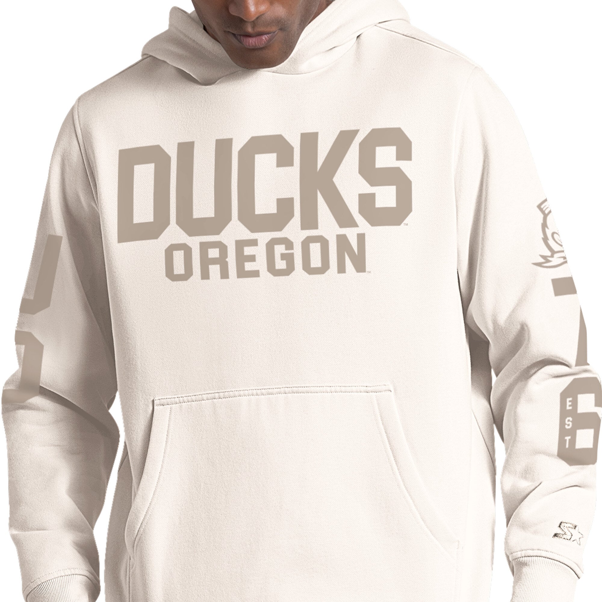 Sweat à capuche Starter Cream pour homme, style vestiaire des Oregon Ducks