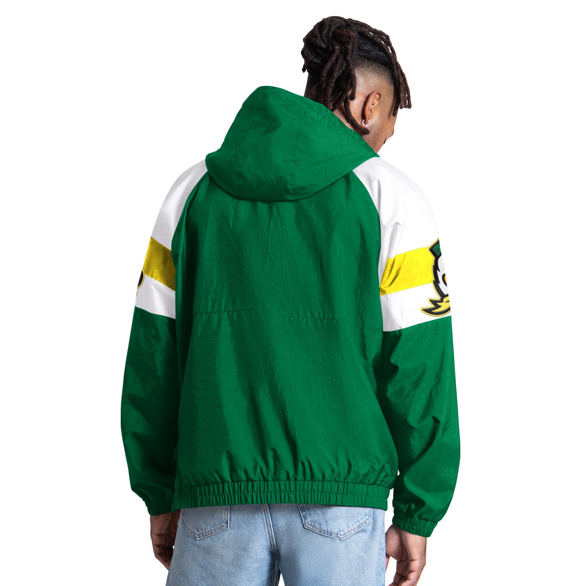 Men's Starter Green Oregon Ducks Street Cut Half-Zip Jacket