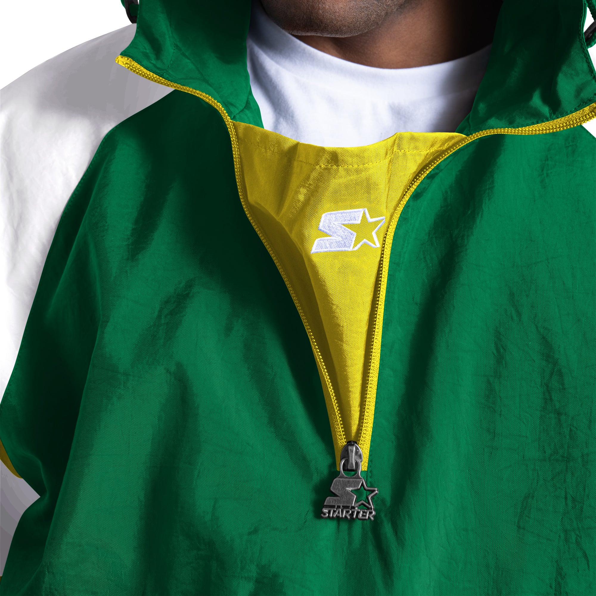 Men's Starter Green Oregon Ducks Street Cut Half-Zip Jacket