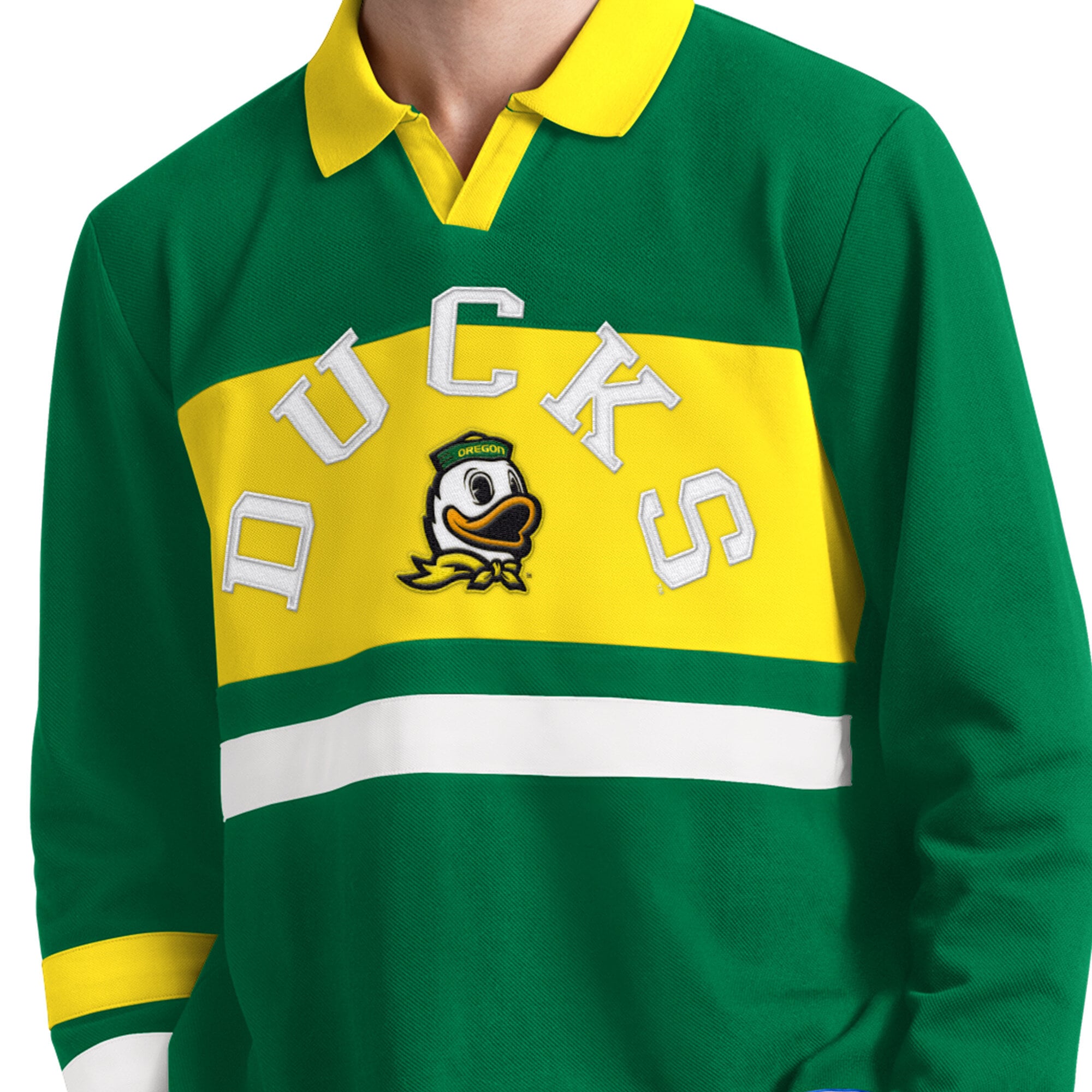 Maillot de rugby Starter vert pour homme, esprit d'équipe des Oregon Ducks