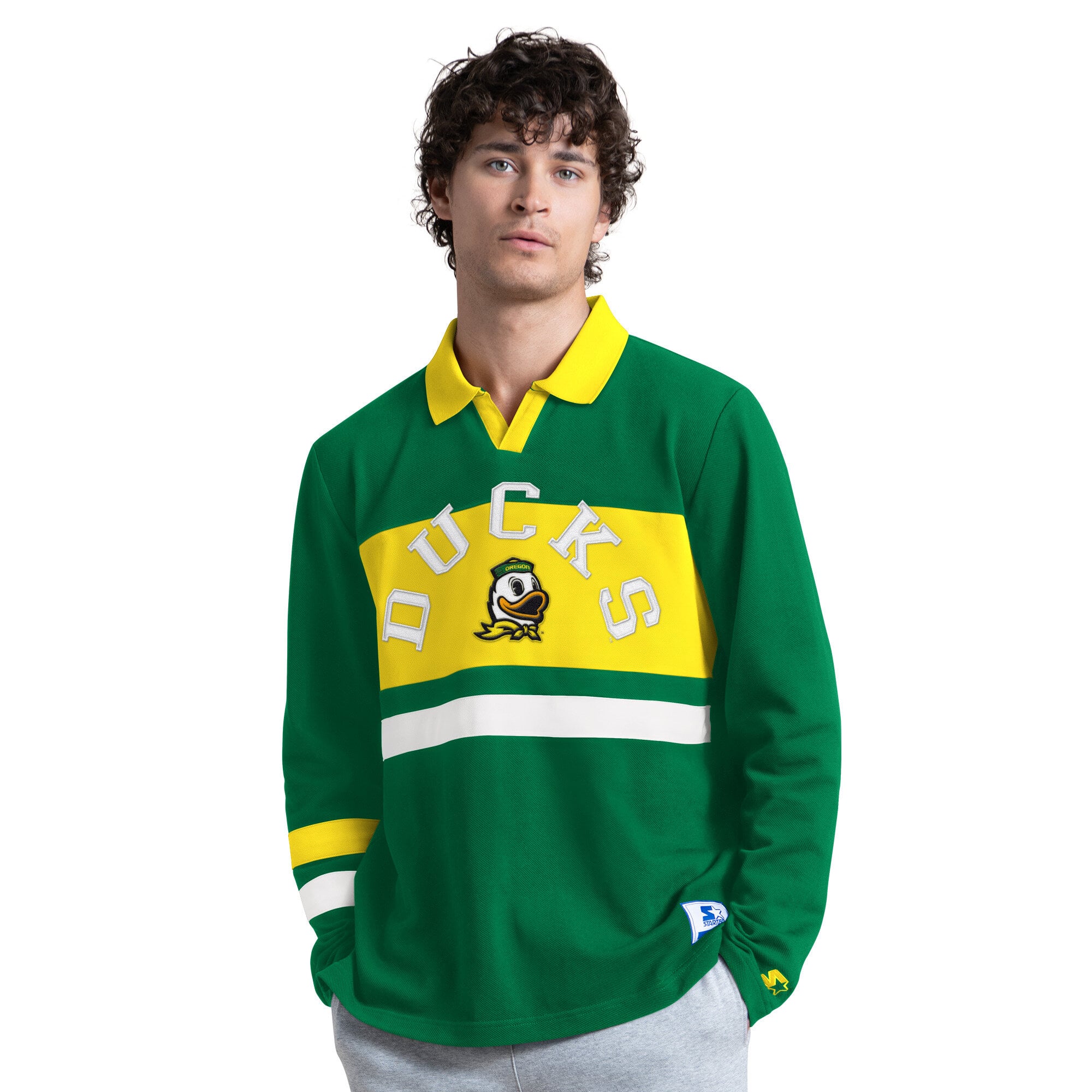 Maillot de rugby Starter vert pour homme, esprit d'équipe des Oregon Ducks