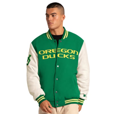 Oregon Ducks Starter Triple Crown Commemorative Full Snap Jacket - Green