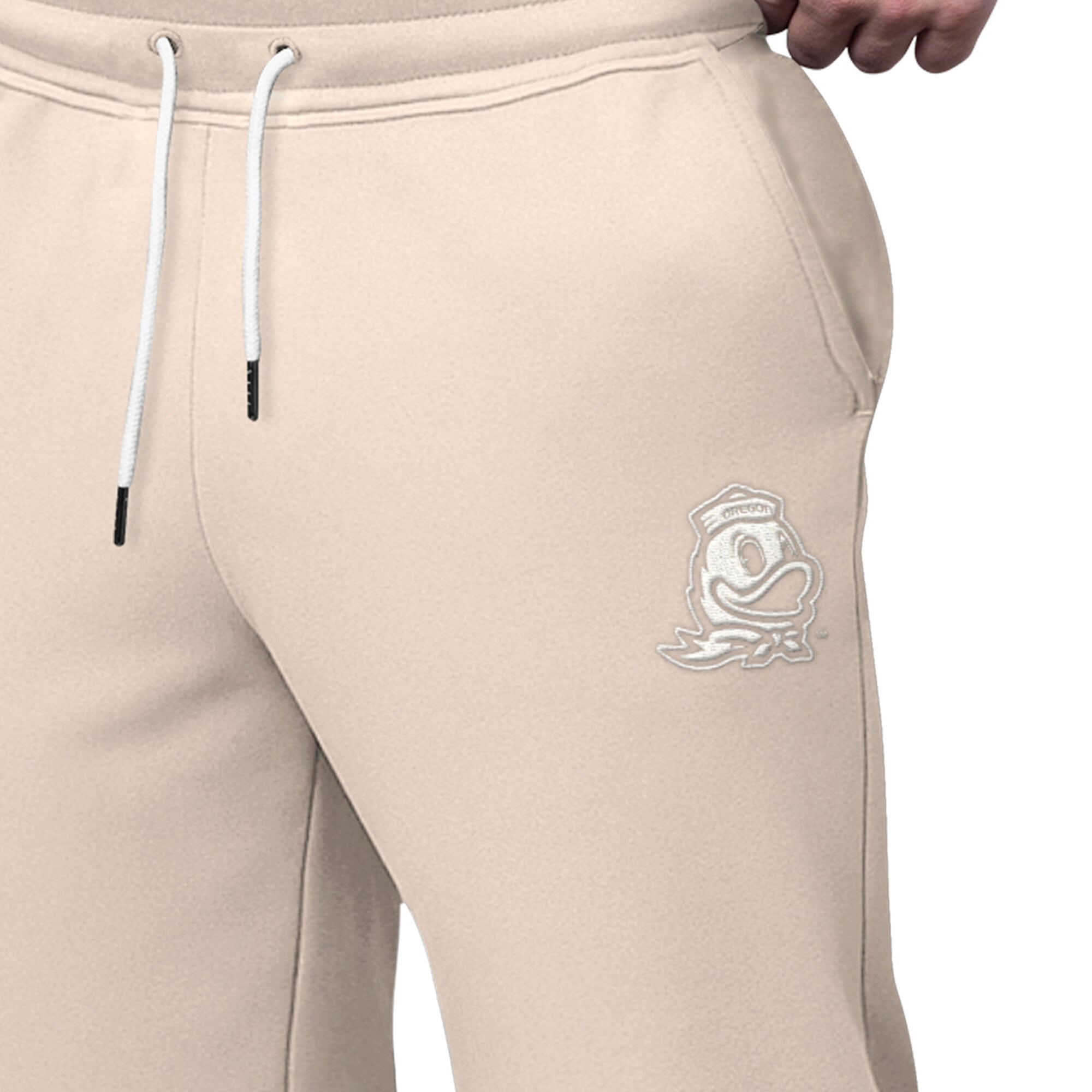 Men's Starter Tan Oregon Ducks Red Zone Fleece Jogger Pants