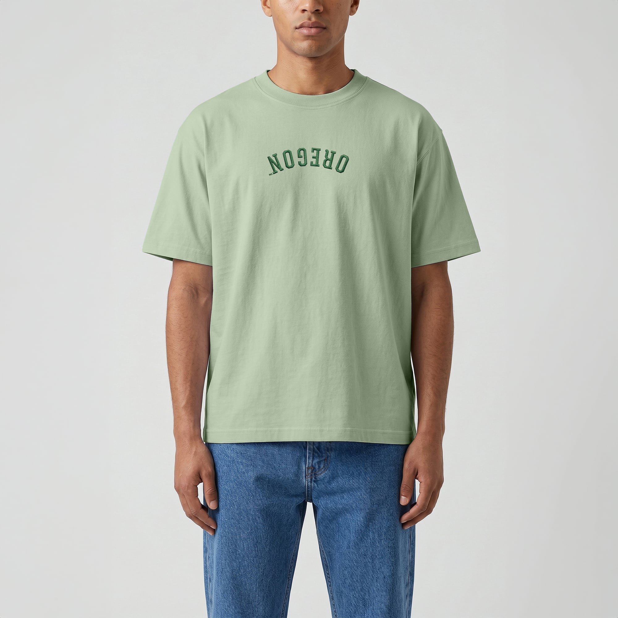 T-shirt vintage épais brodé à l'envers Uscape Apparel vert Oregon Ducks pour homme