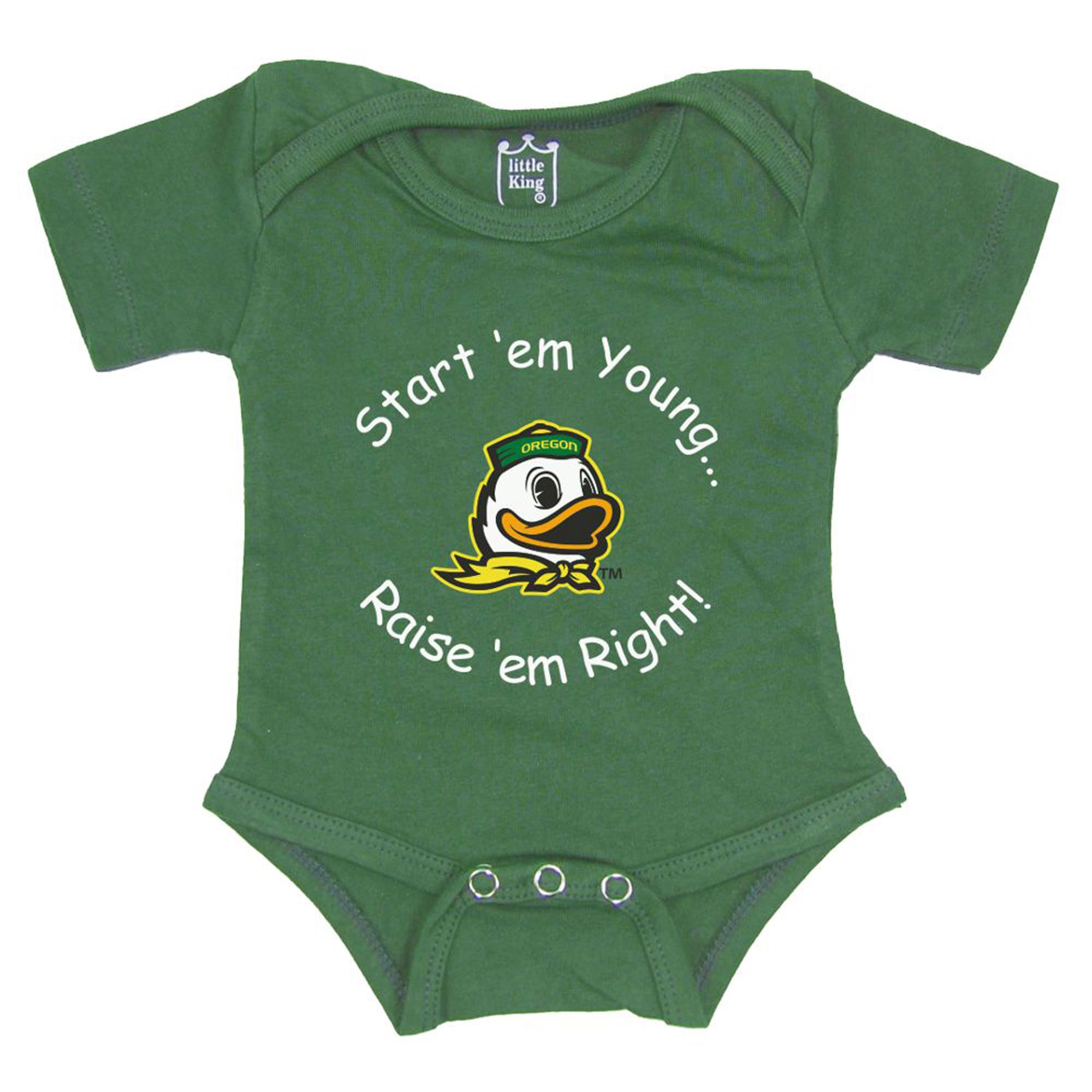 Newborn & Infant Little King Green Oregon Ducks Start 'Em Young Bodysuit