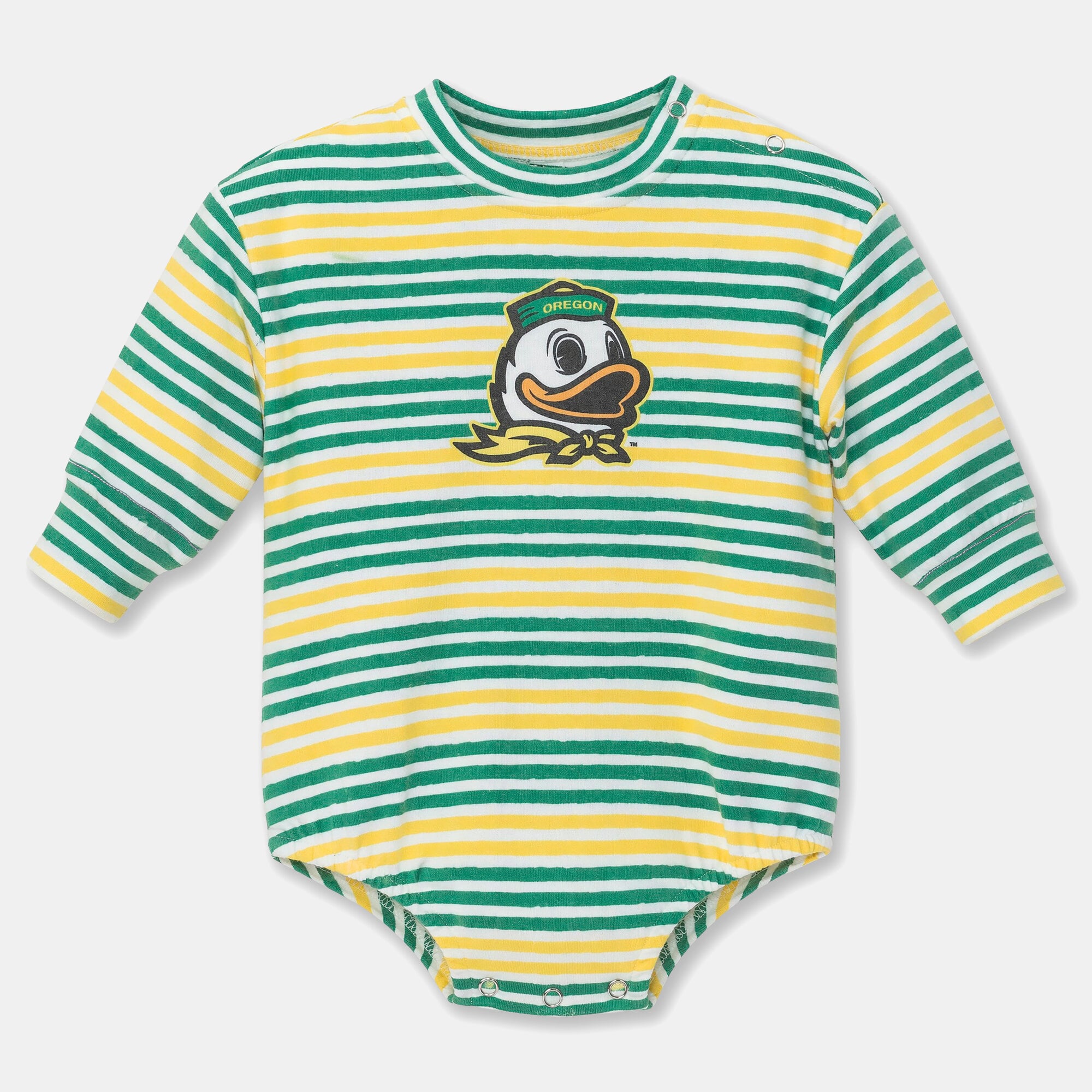 Newborn & Infant ZooZatz Green Oregon Ducks Cozy Fleece Bodysuit