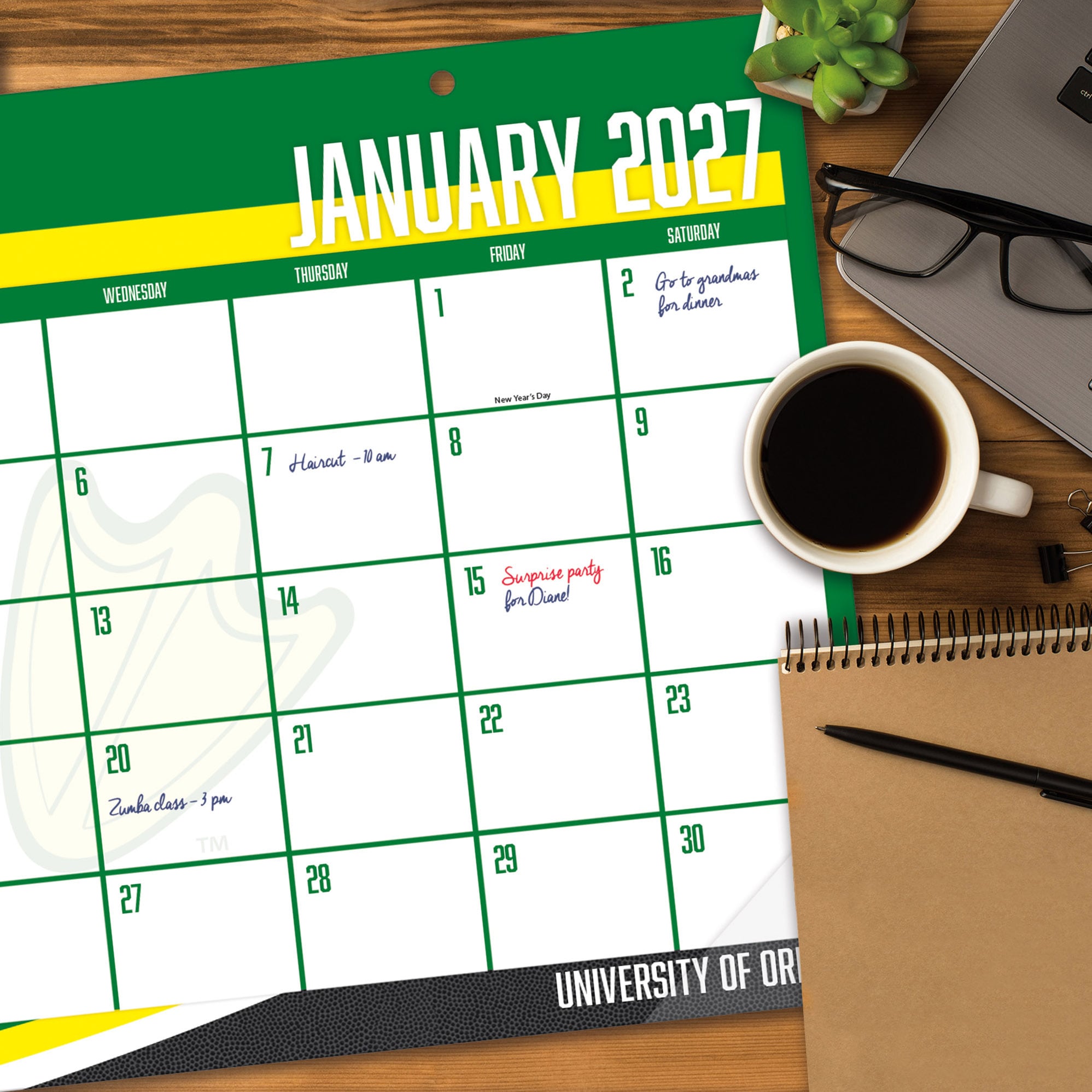 Oregon Ducks 17" x 11" Desk Pad Calendar