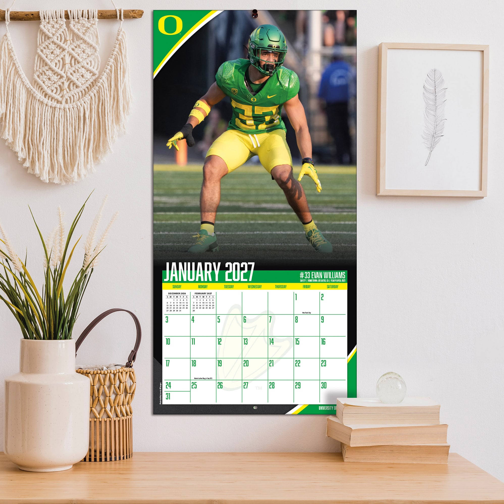 Oregon Ducks 2027 12” x 12” Team Wall Calendar