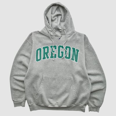 Oregon Ducks Champion 2000s Hooded Pullover Sweatshirt - Heather Gray - XS by Fanatics Real Vintage