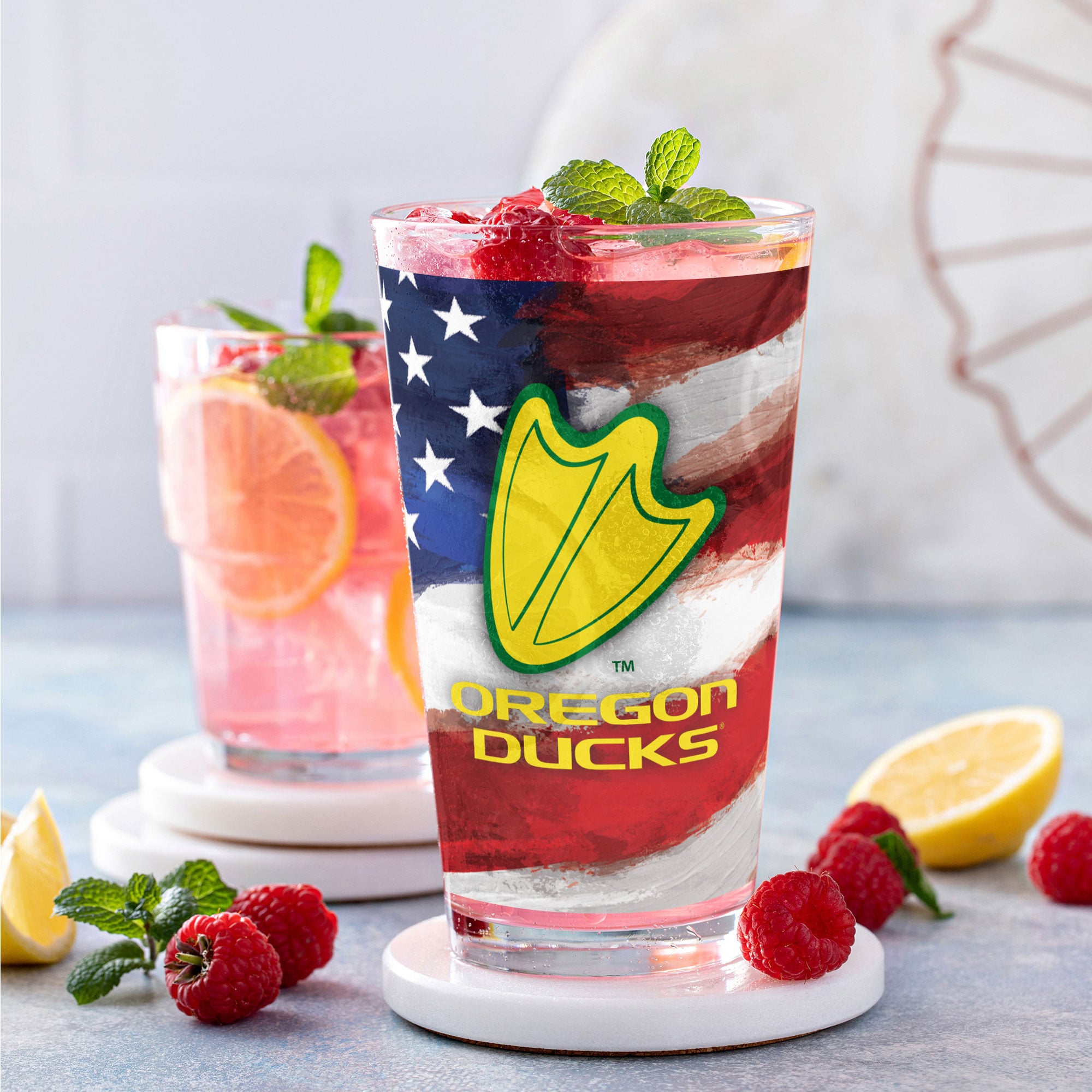 Ensemble de deux verres à bière Americana de 473 ml (16 oz) aux couleurs des Oregon Ducks